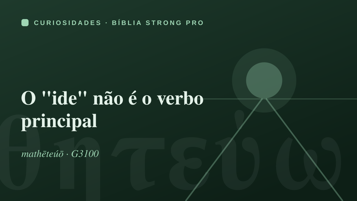 O "ide" não é o verbo principal