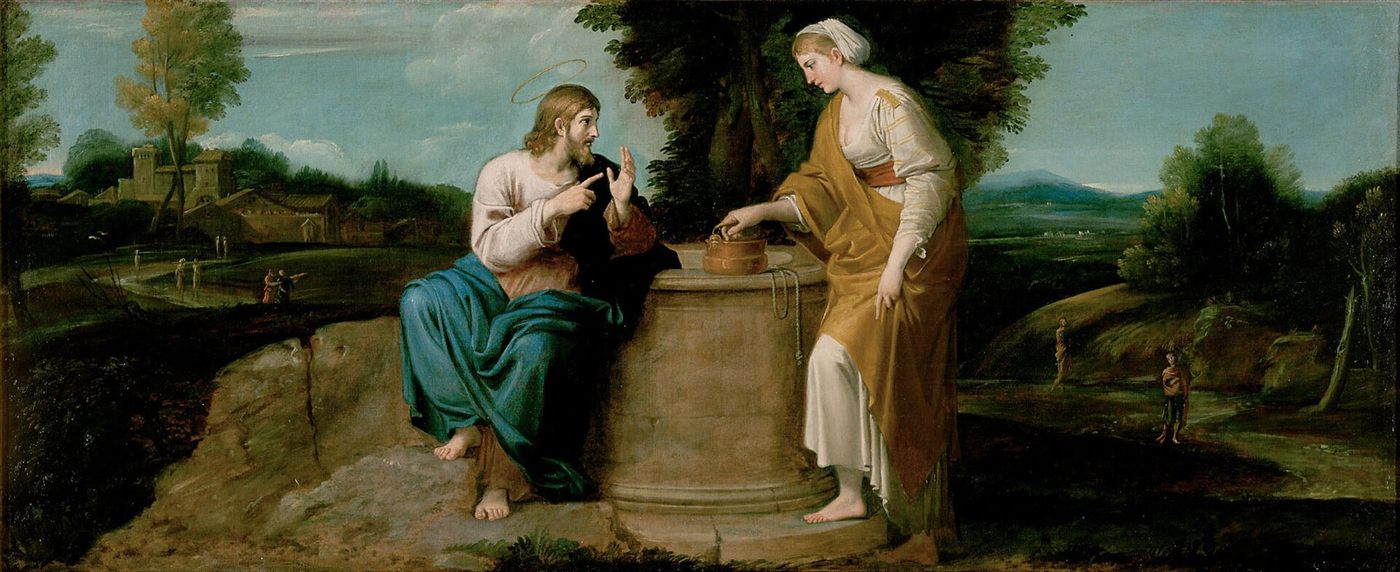 Cristo e a samaritana no poço, por Annibale Carracci