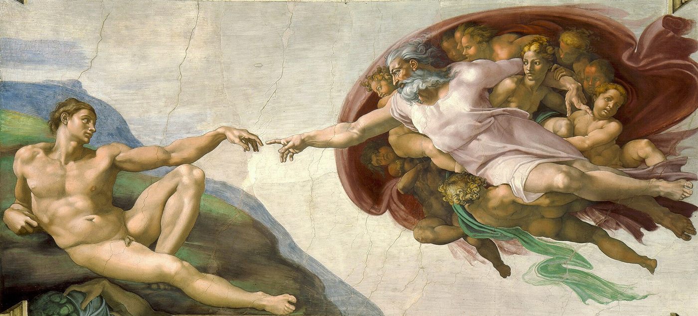 A Criação de Adão, por Michelangelo