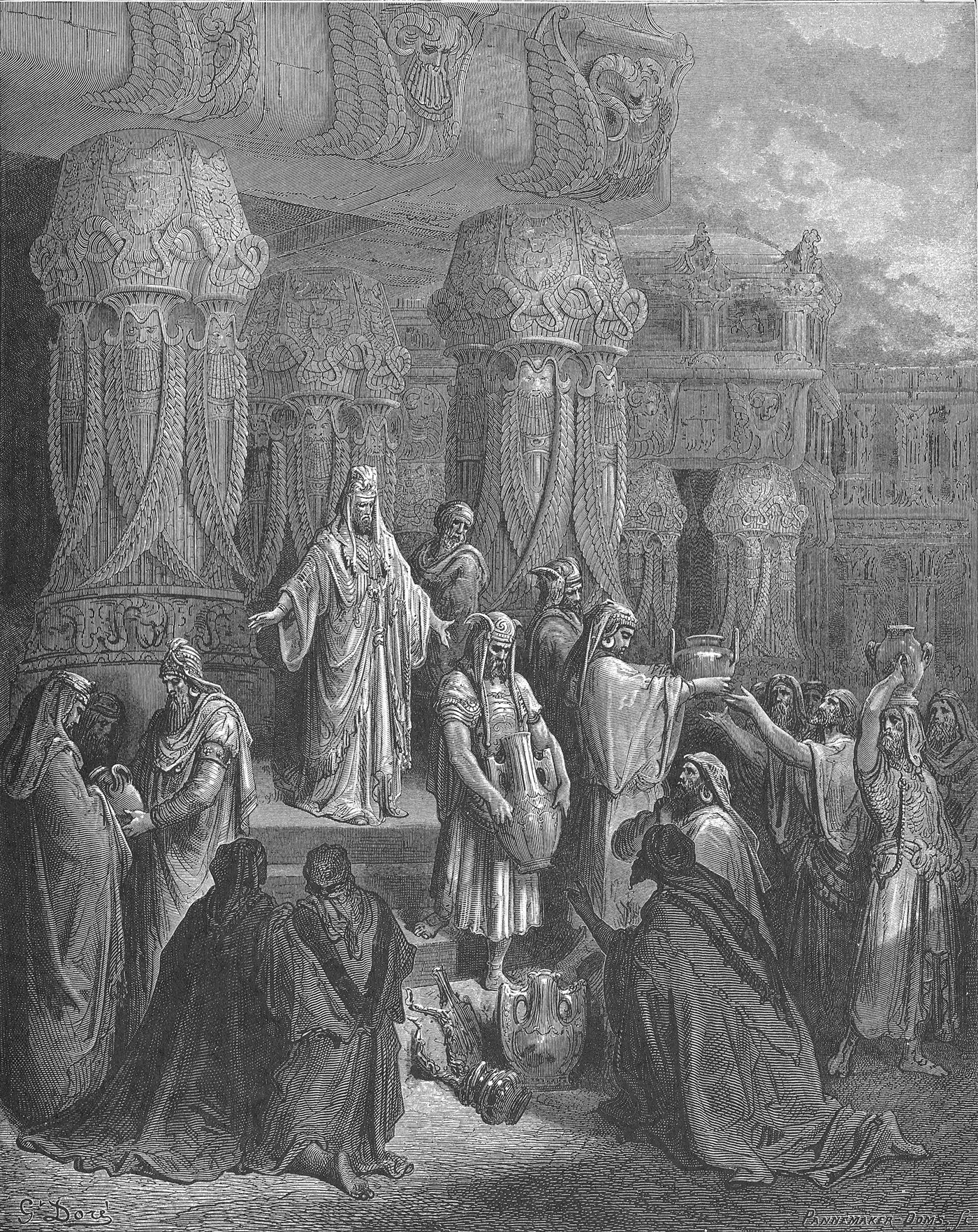 Ciro devolve os utensílios do Templo, gravura de Gustave Doré
