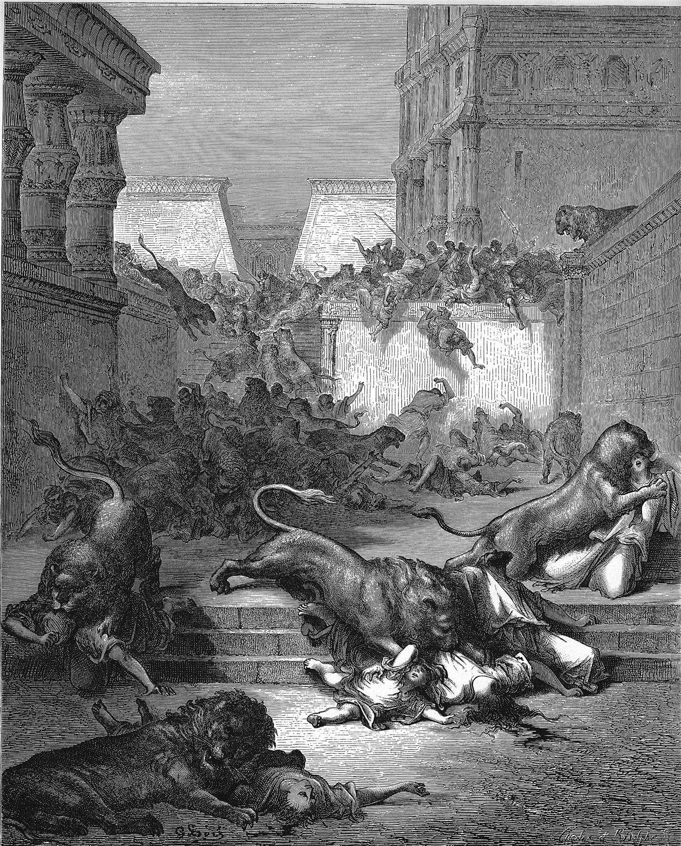 Juízo sobre as nações em Samaria, gravura de Gustave Doré