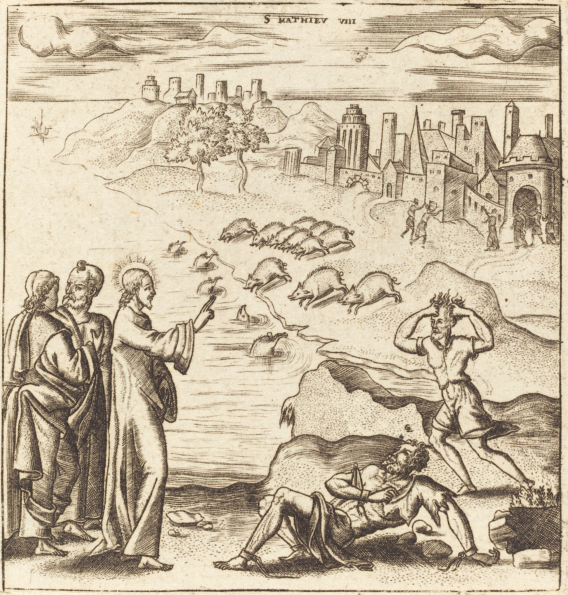 Os Endemoninhados Gadarenos, gravura de Léonard Gaultier