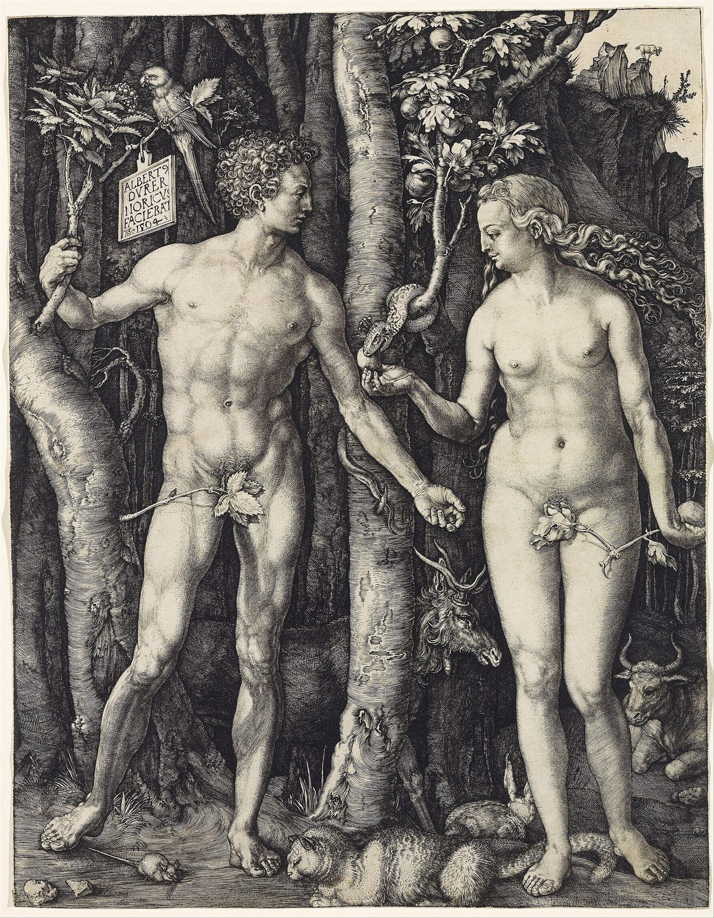 Adão e Eva, gravura de Albrecht Dürer