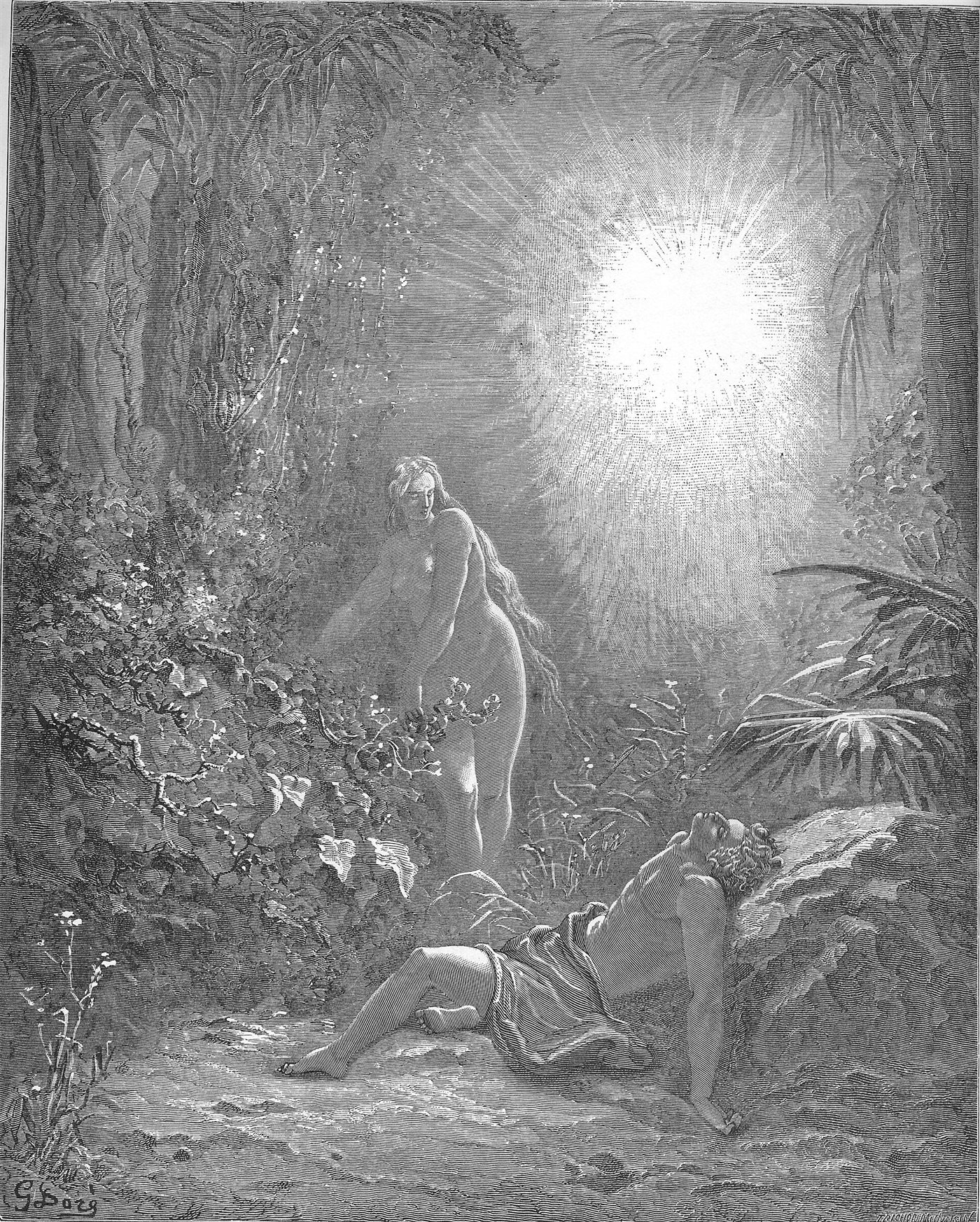 A Criação de Eva, gravura de Gustave Doré