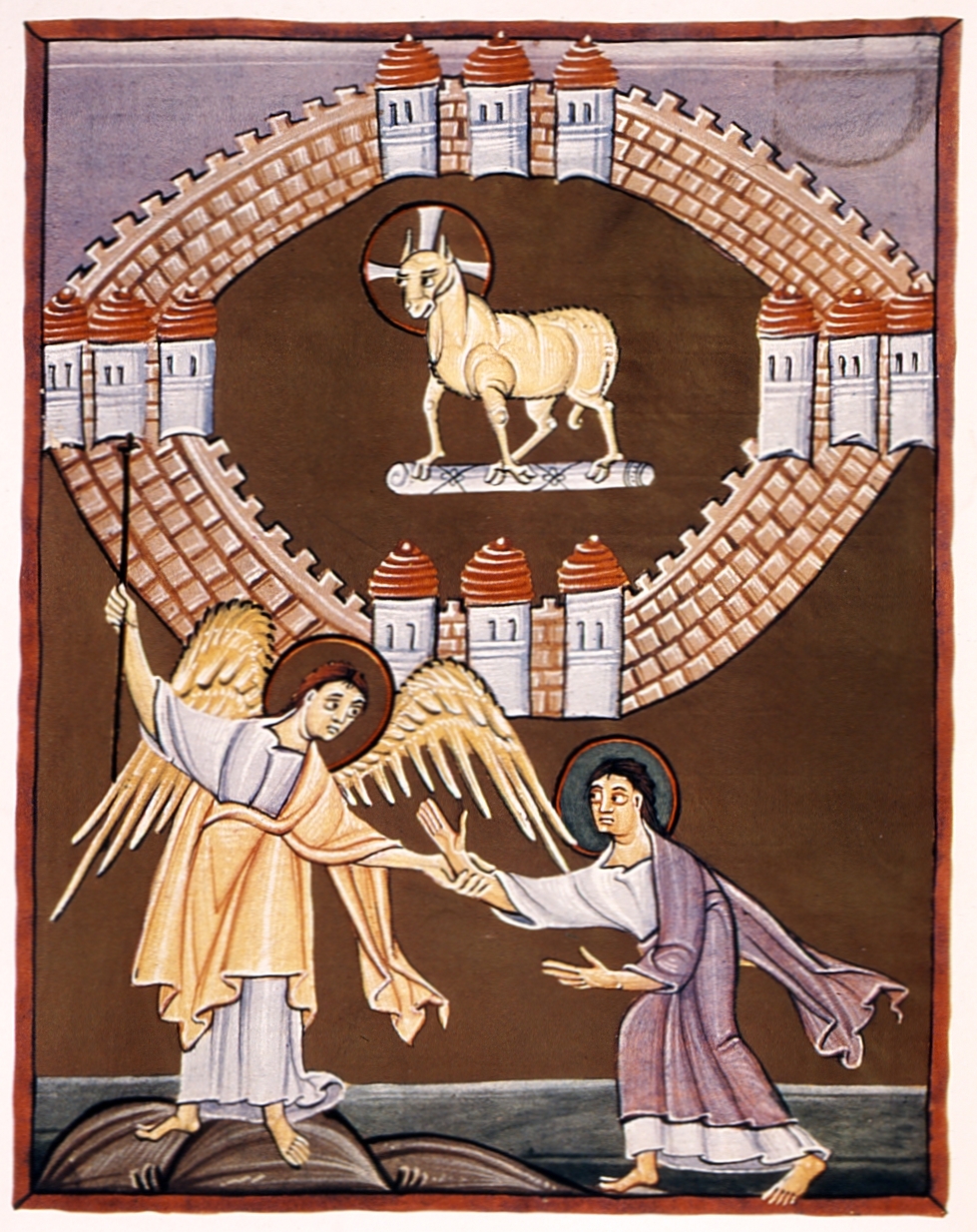 A Jerusalém celeste e o Cordeiro, miniatura do Apocalipse de Bamberg