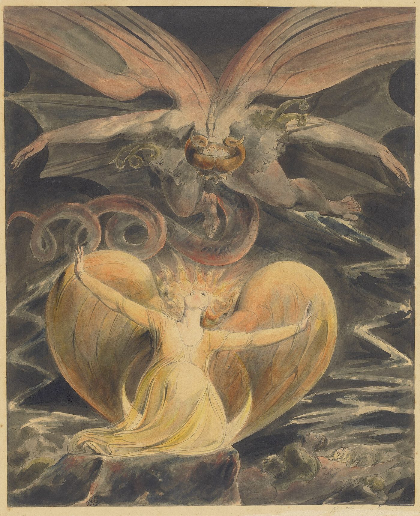 O Grande Dragão Vermelho e a Mulher Vestida de Sol, por William Blake
