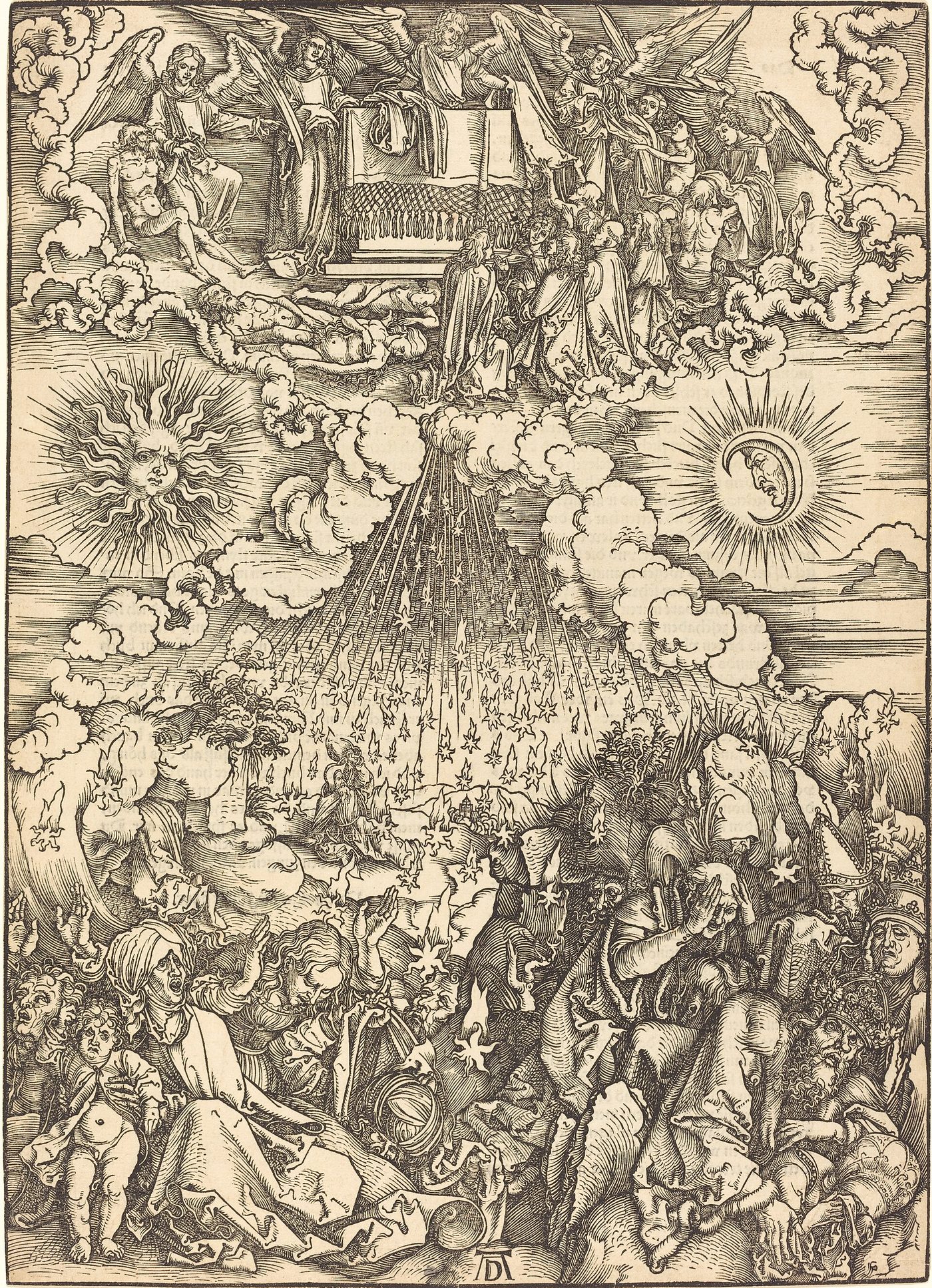 A Abertura do Quinto e do Sexto Selos, xilogravura de Dürer