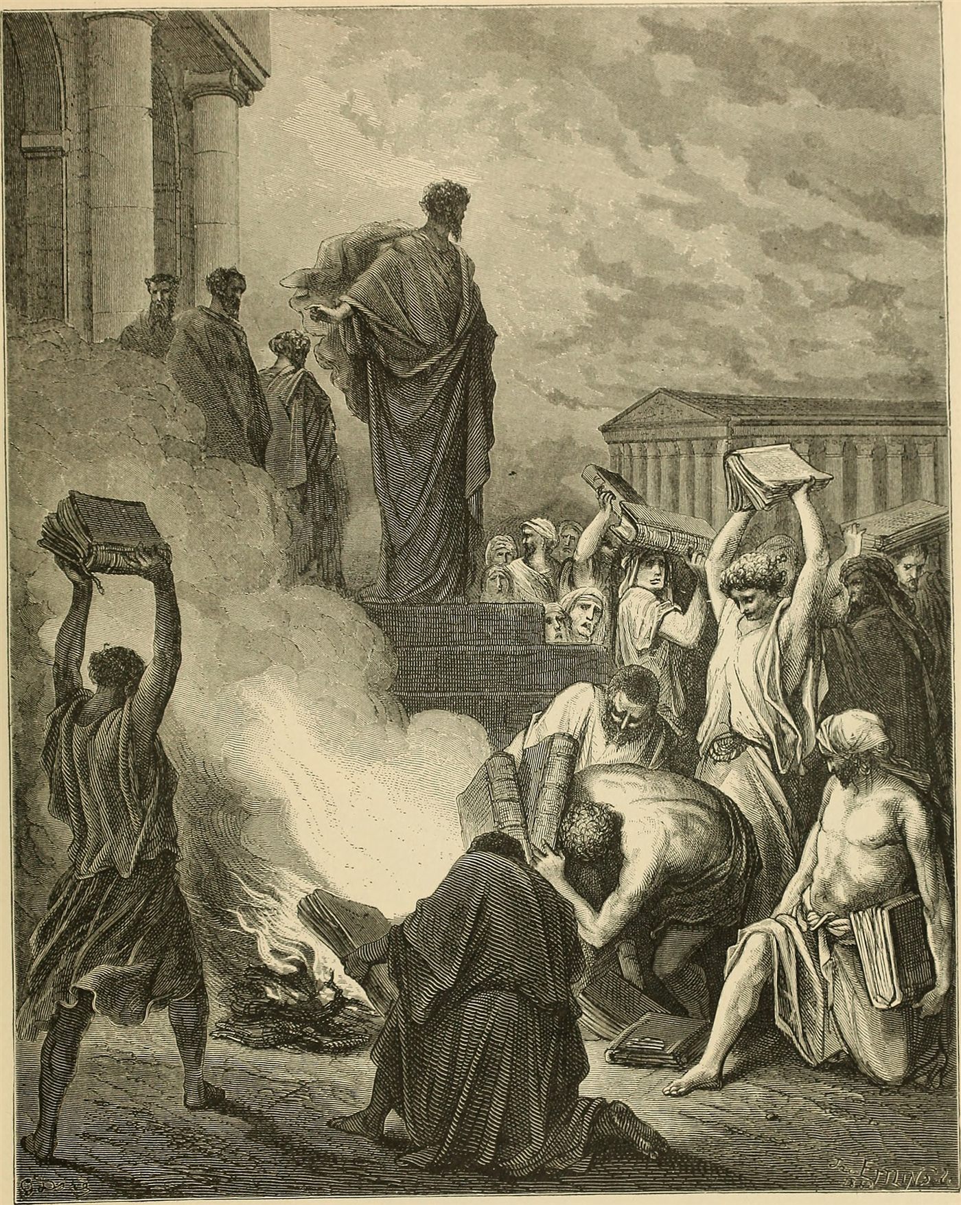 Pregação em Éfeso, gravura do século XIX