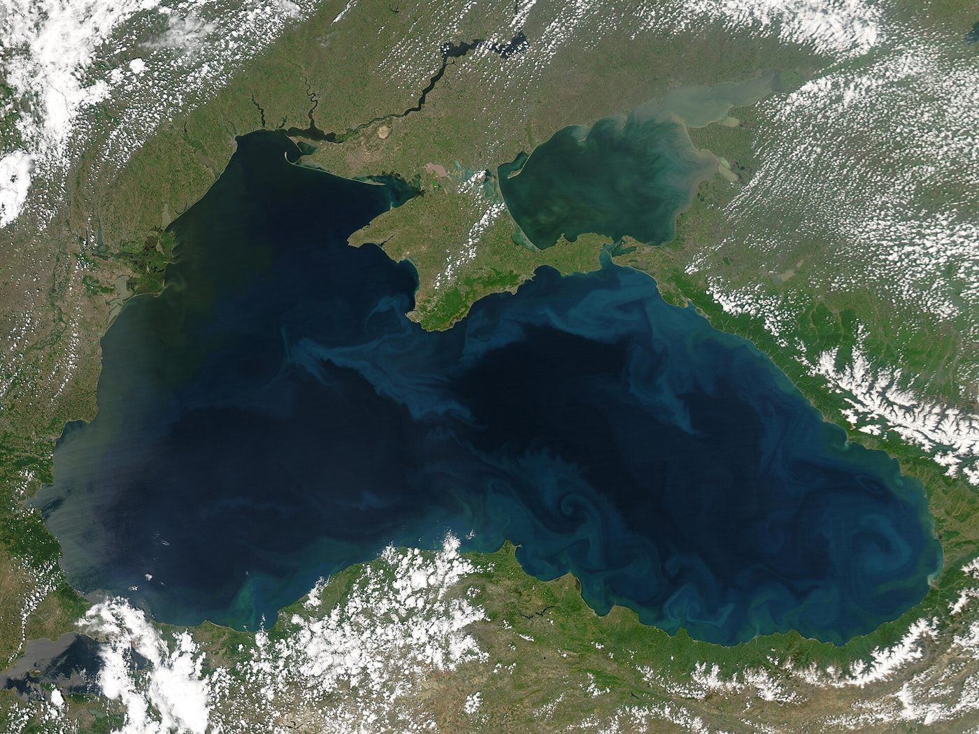 O Mar Negro visto do espaço, imagem da NASA