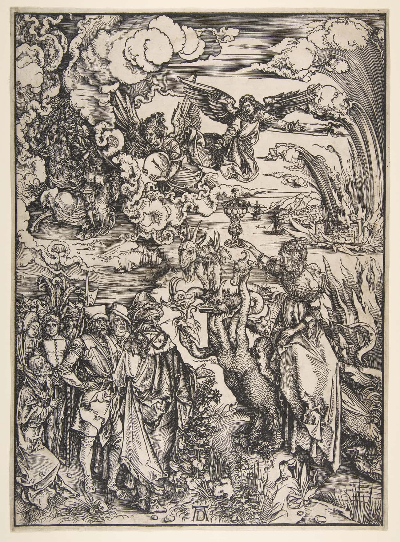 A Prostituta da Babilônia; xilogravura de Albrecht Dürer
