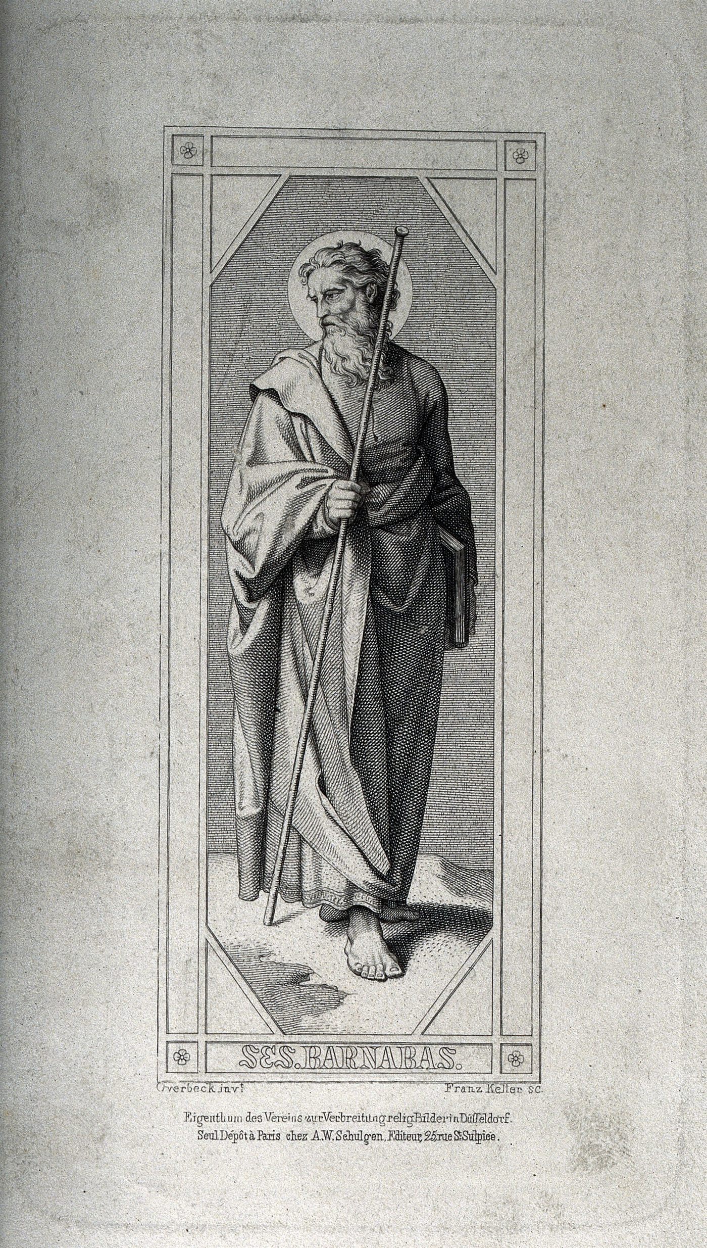 Retrato de São Barnabé, gravura em aço