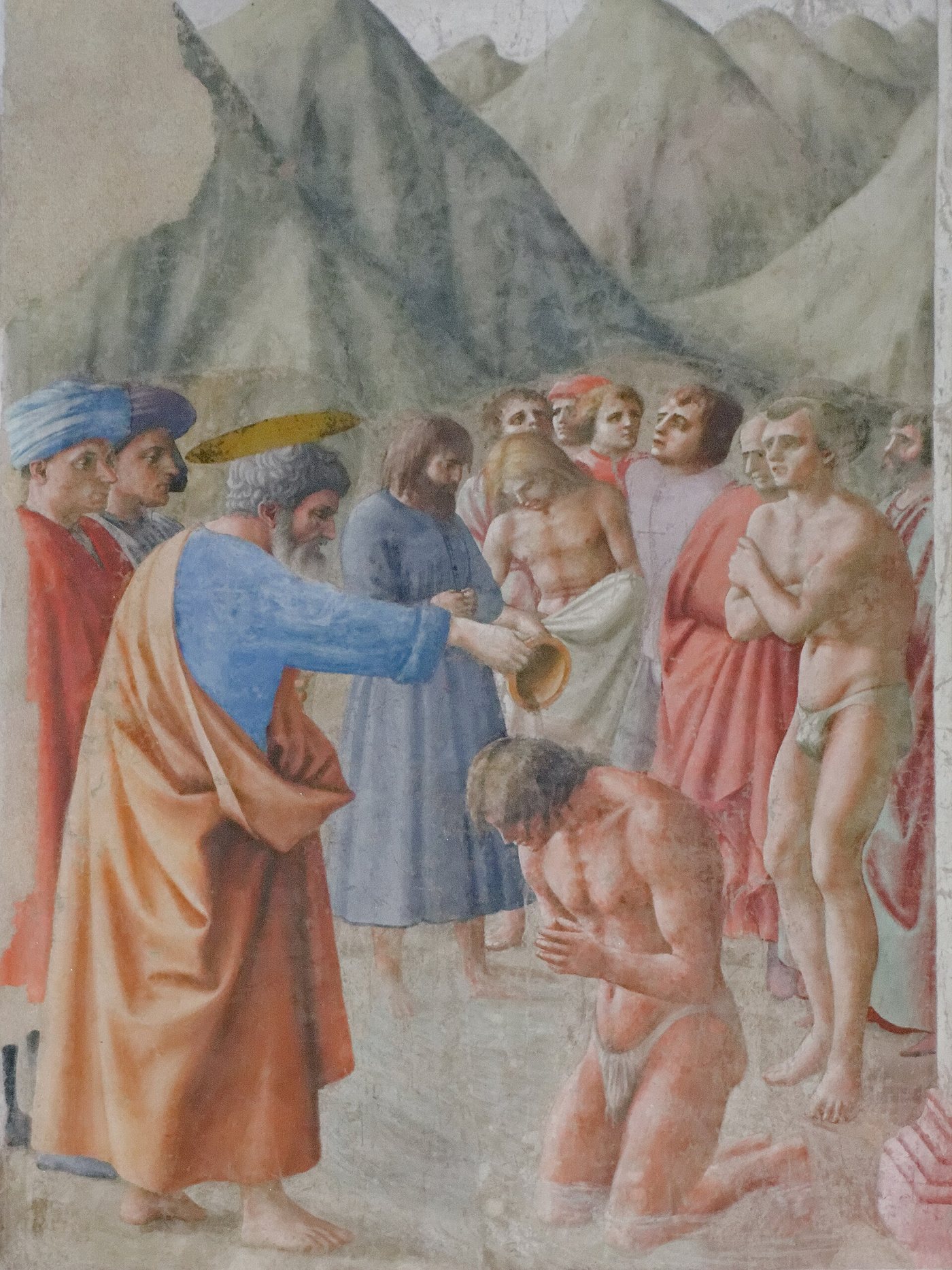 O Batismo dos Neófitos, por Masaccio