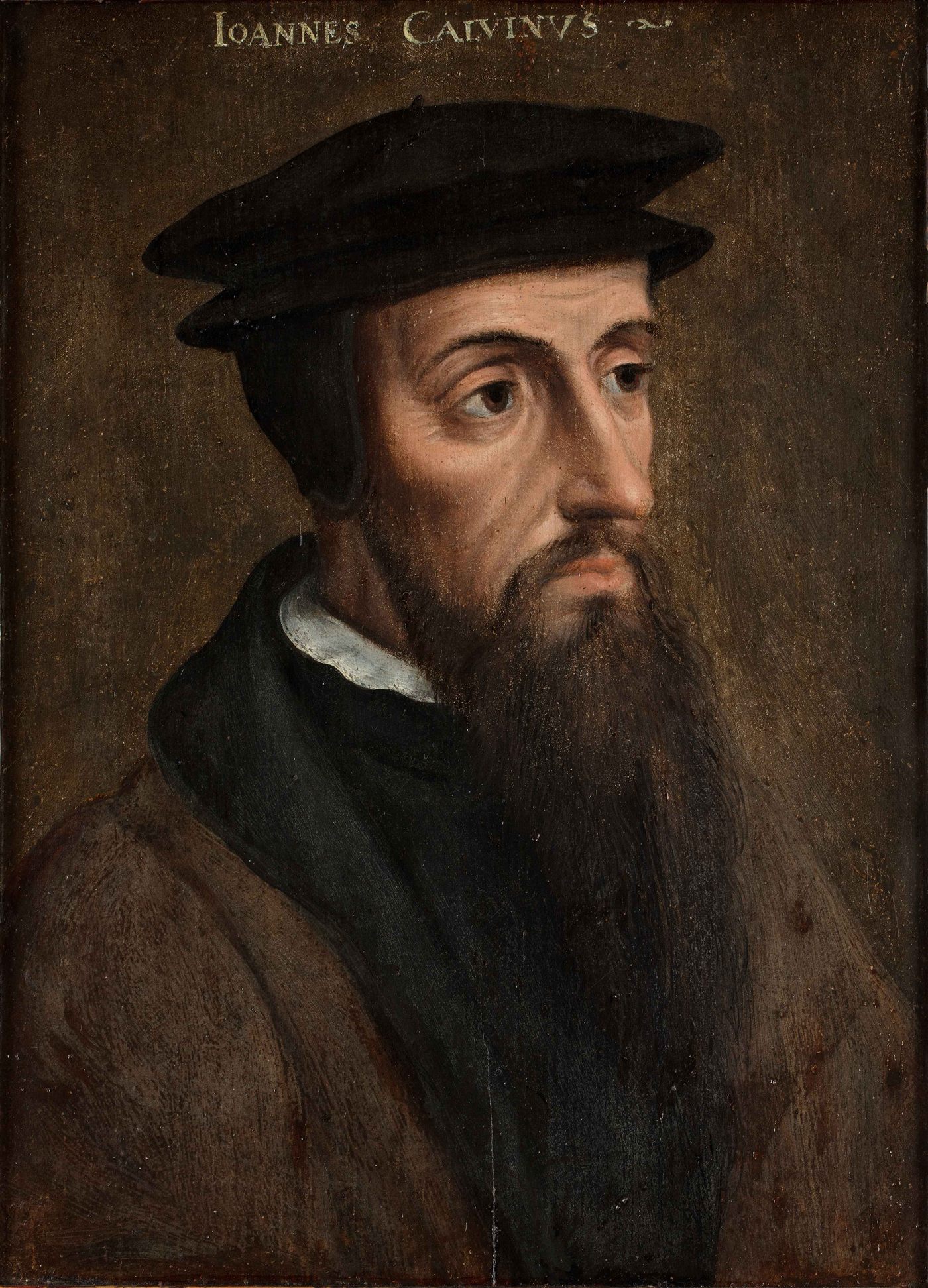 Retrato de João Calvino, pintura anônima francesa, c. 1550