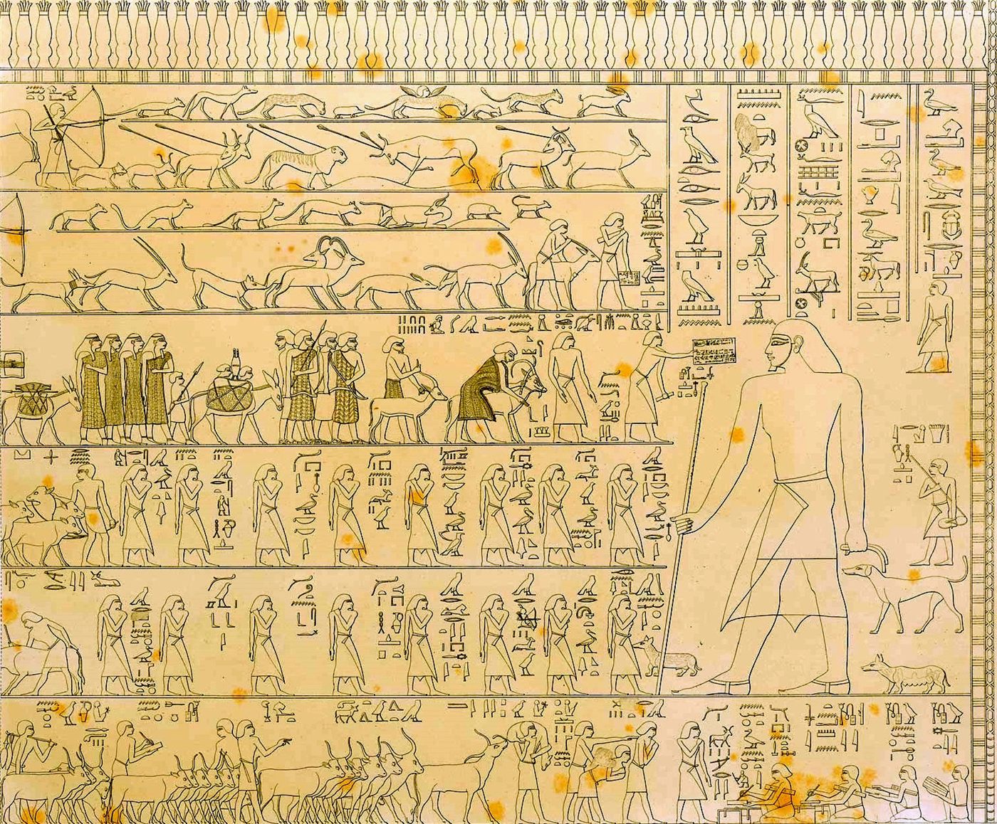 Asiáticos entram no Egito na pintura de Beni Hasan, desenho de Lepsius