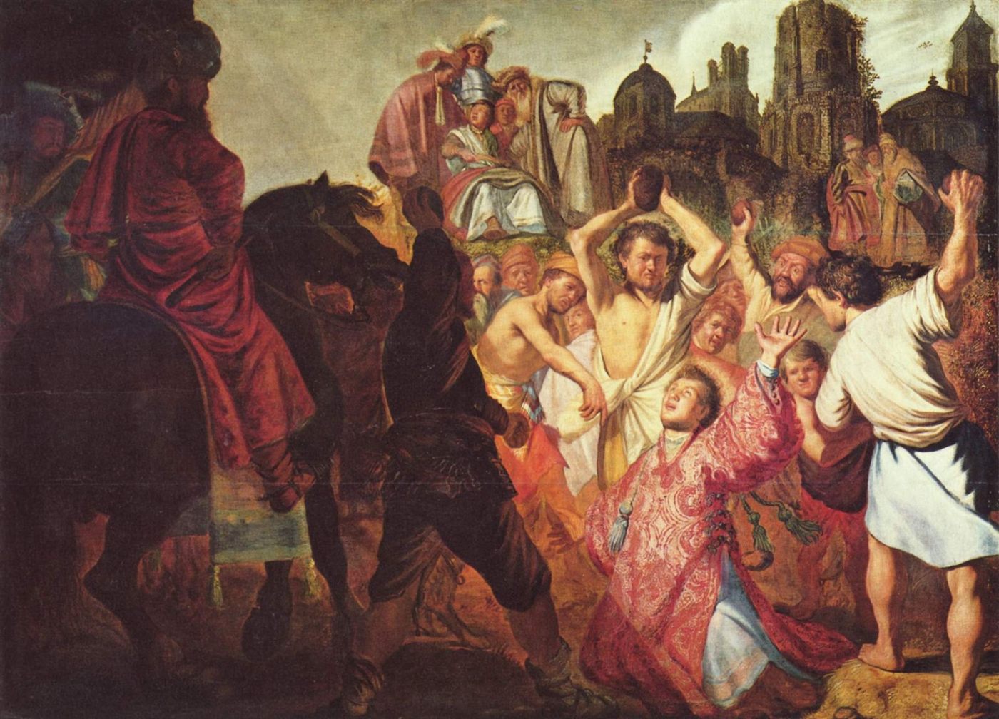 O apedrejamento de Santo Estêvão, por Rembrandt
