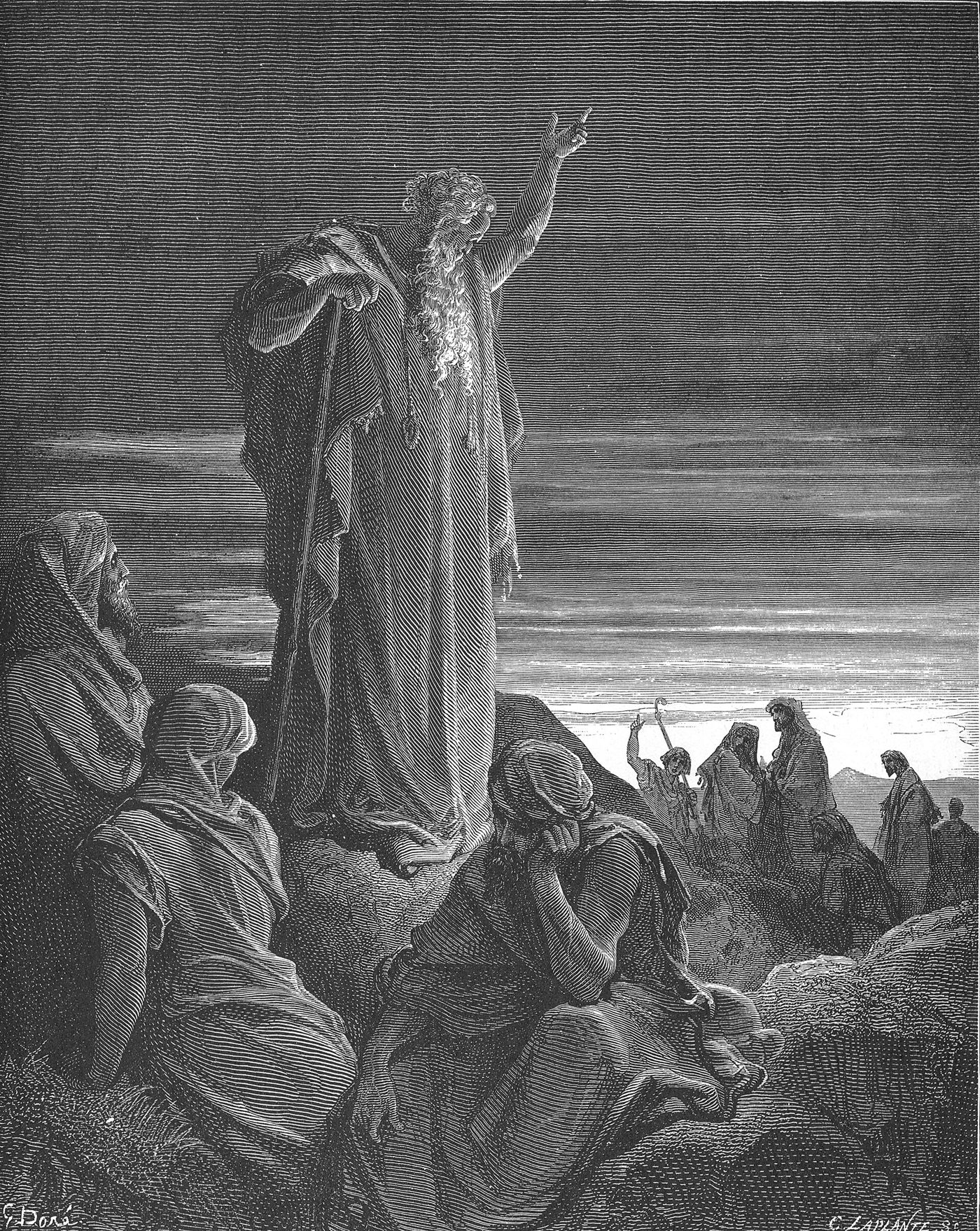 O profeta Ezequiel diante da visão da glória, gravura de Gustave Doré