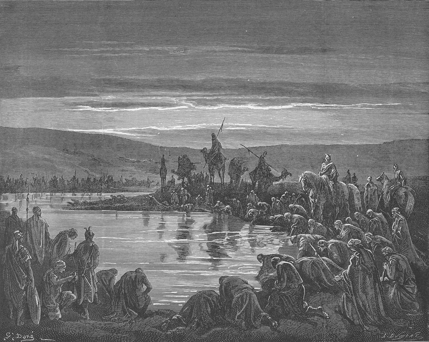 Gideão seleciona os 300 soldados, ilustração de Gustave Doré (1866)