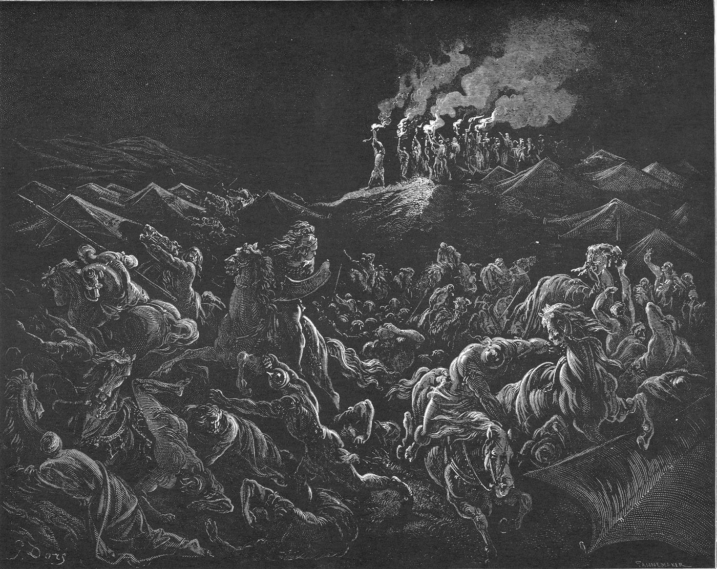 A derrota dos midianitas, ilustração de Gustave Doré (1866)