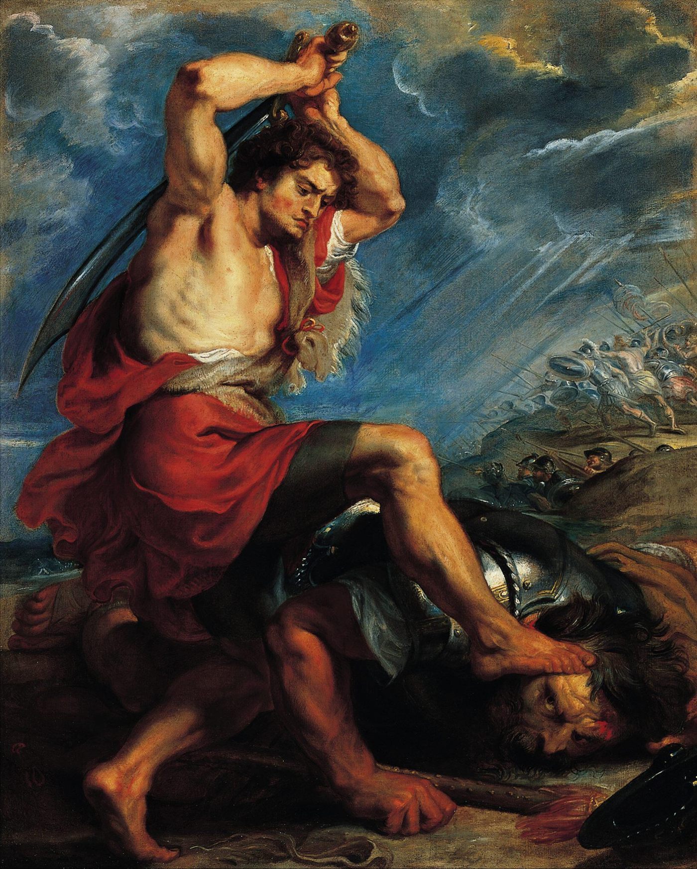 Davi matando Golias, pintura de Rubens