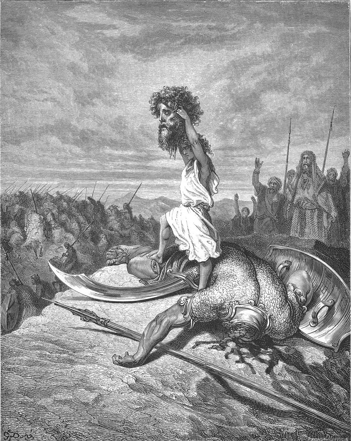 Davi com a cabeça de Golias, gravura de Gustave Doré