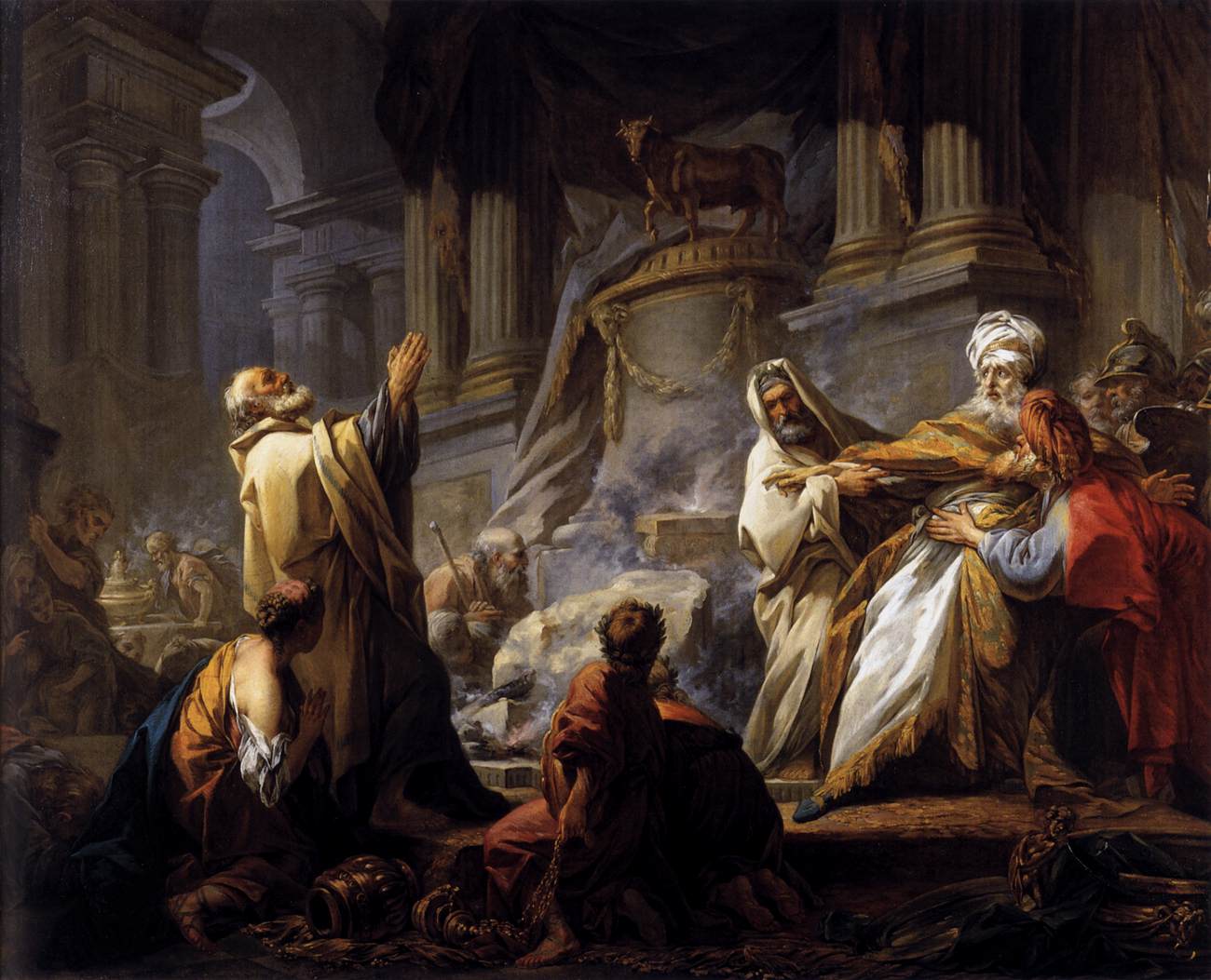 Jeroboão sacrificando aos ídolos, por Fragonard