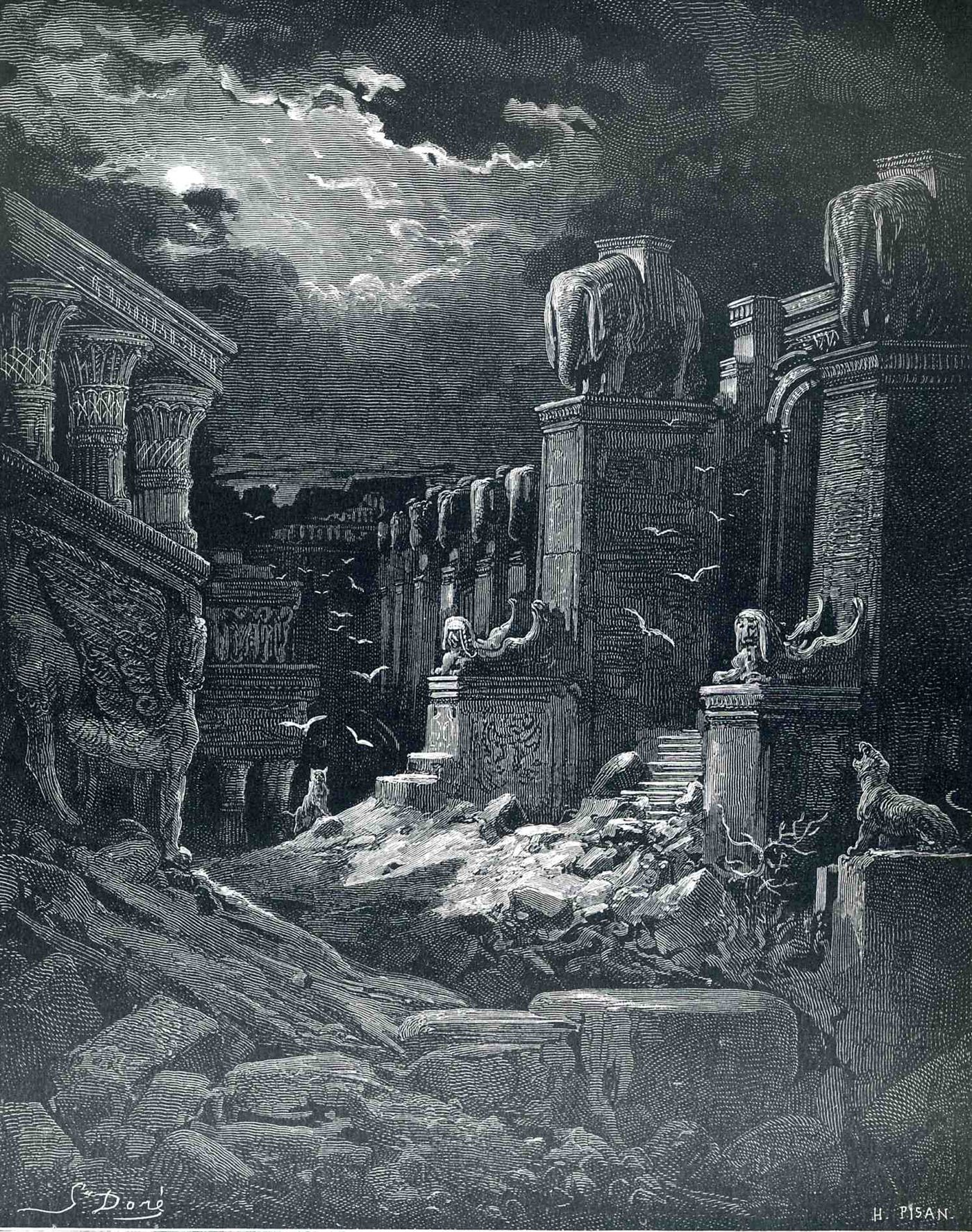 A queda da grande cidade, gravura de Gustave Doré para o Apocalipse