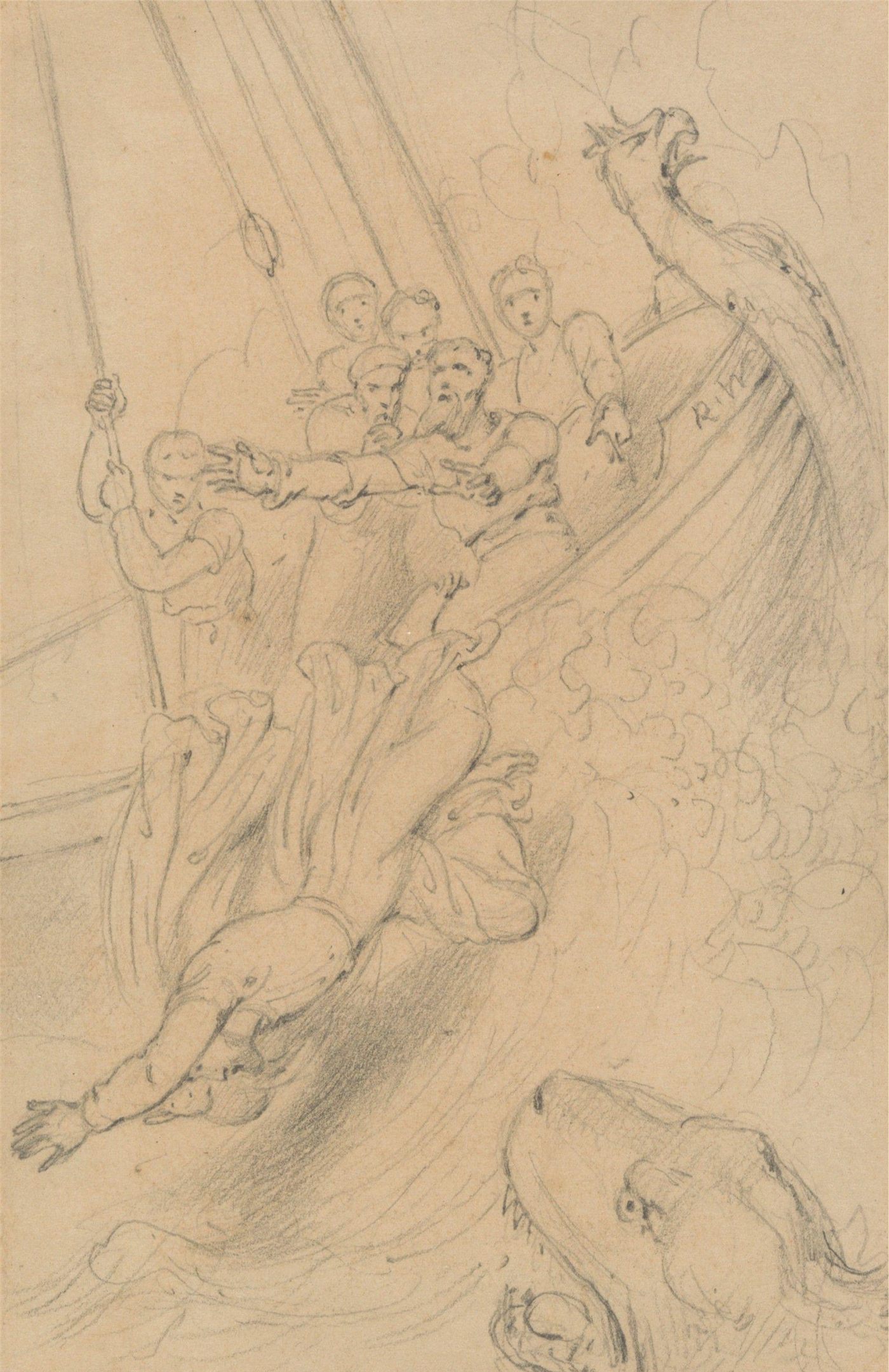 Jonas lançado ao mar durante a tempestade, por Richard Westall