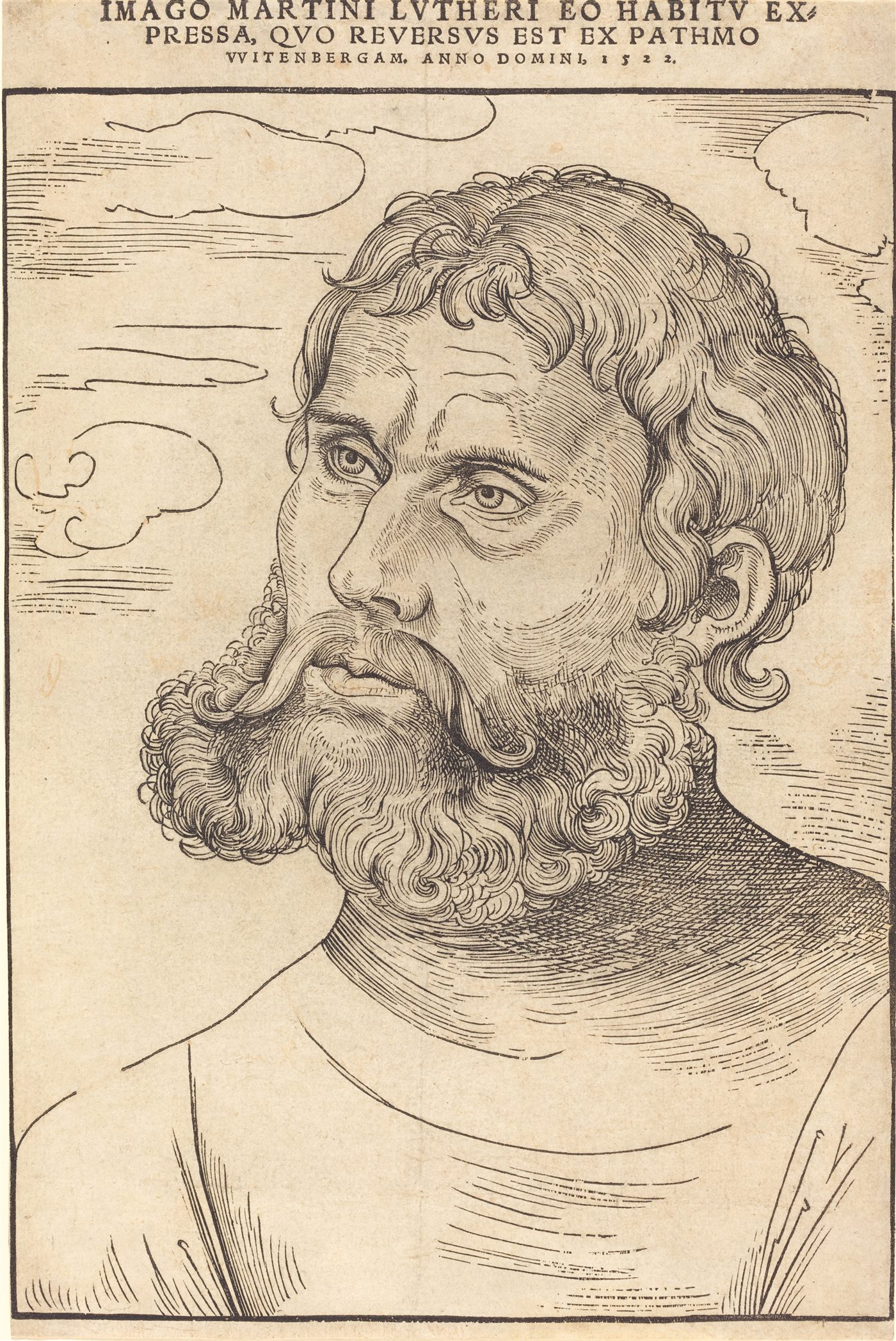 Lutero disfarçado de Junker Jörg, retrato de Lucas Cranach, o Velho
