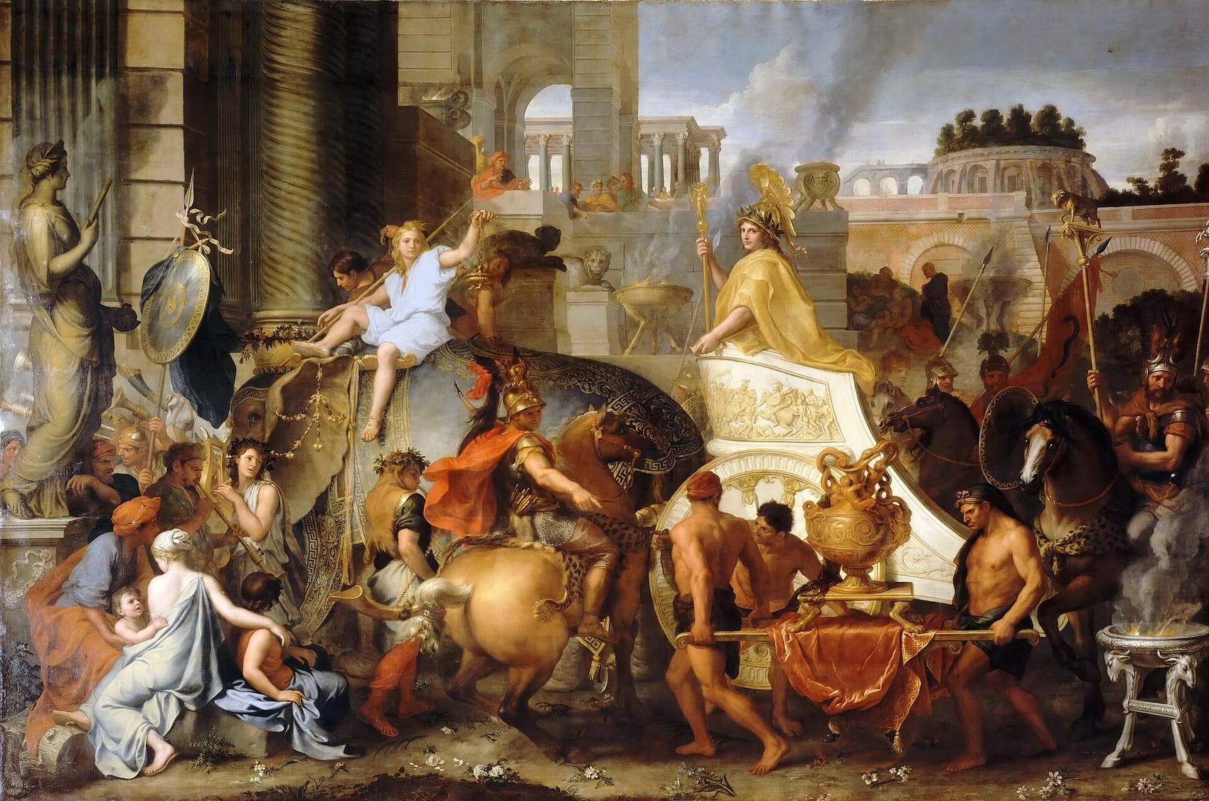 A entrada de Alexandre na Babilônia, pintura de Charles Le Brun
