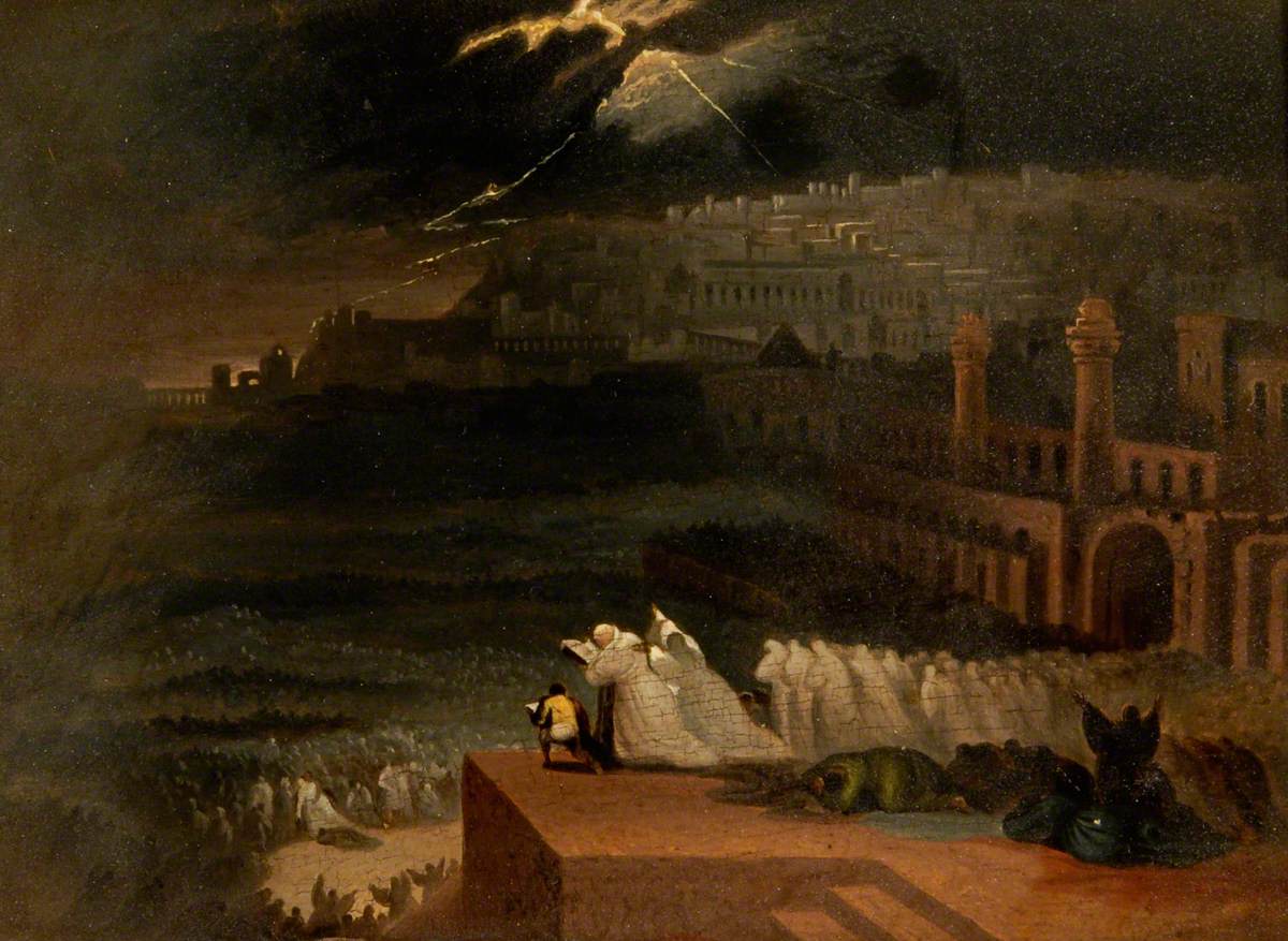 Jonas pregando diante de Nínive, pintura de John Martin