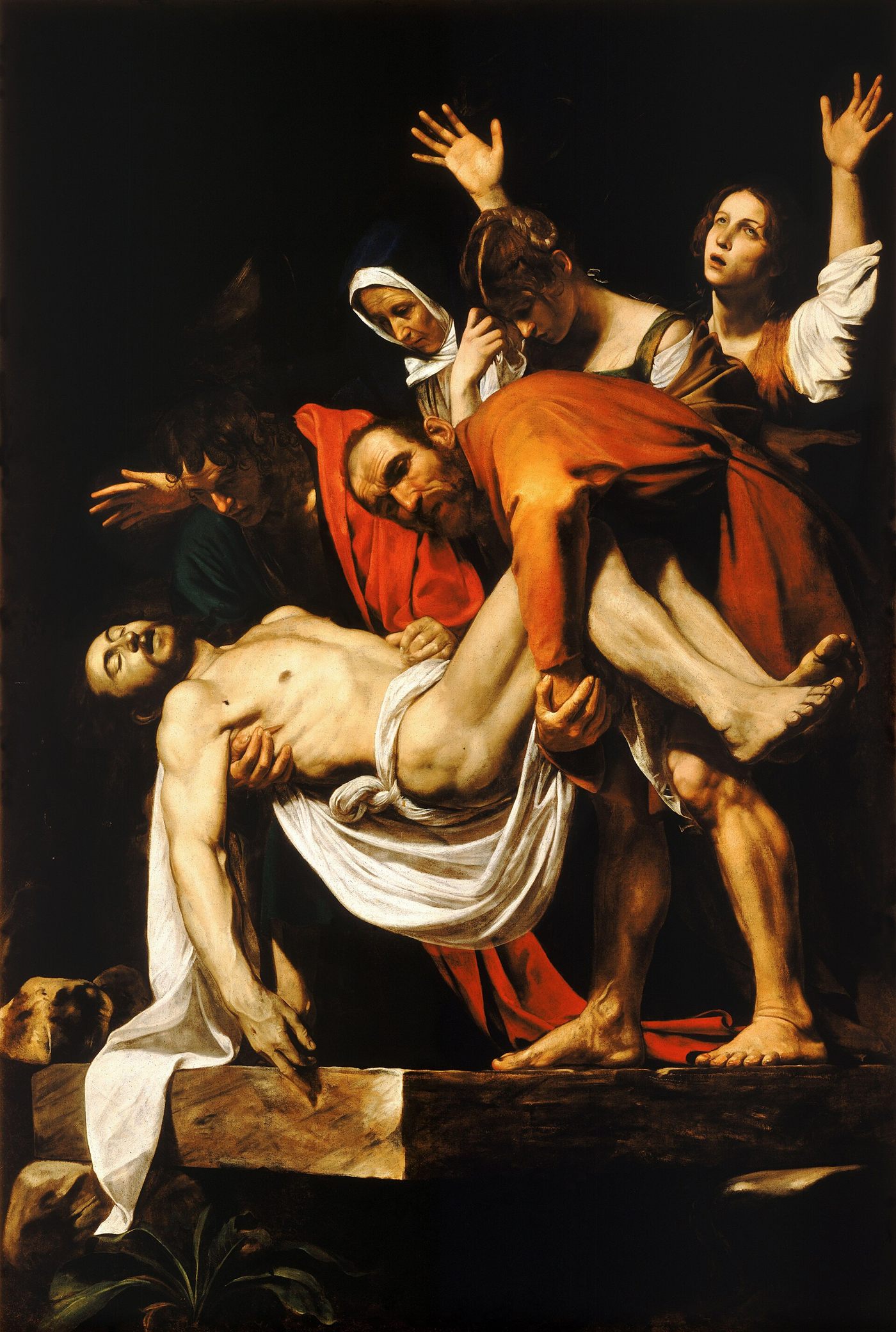 A Deposição de Cristo, por Caravaggio — Nicodemos ajuda a baixar o corpo