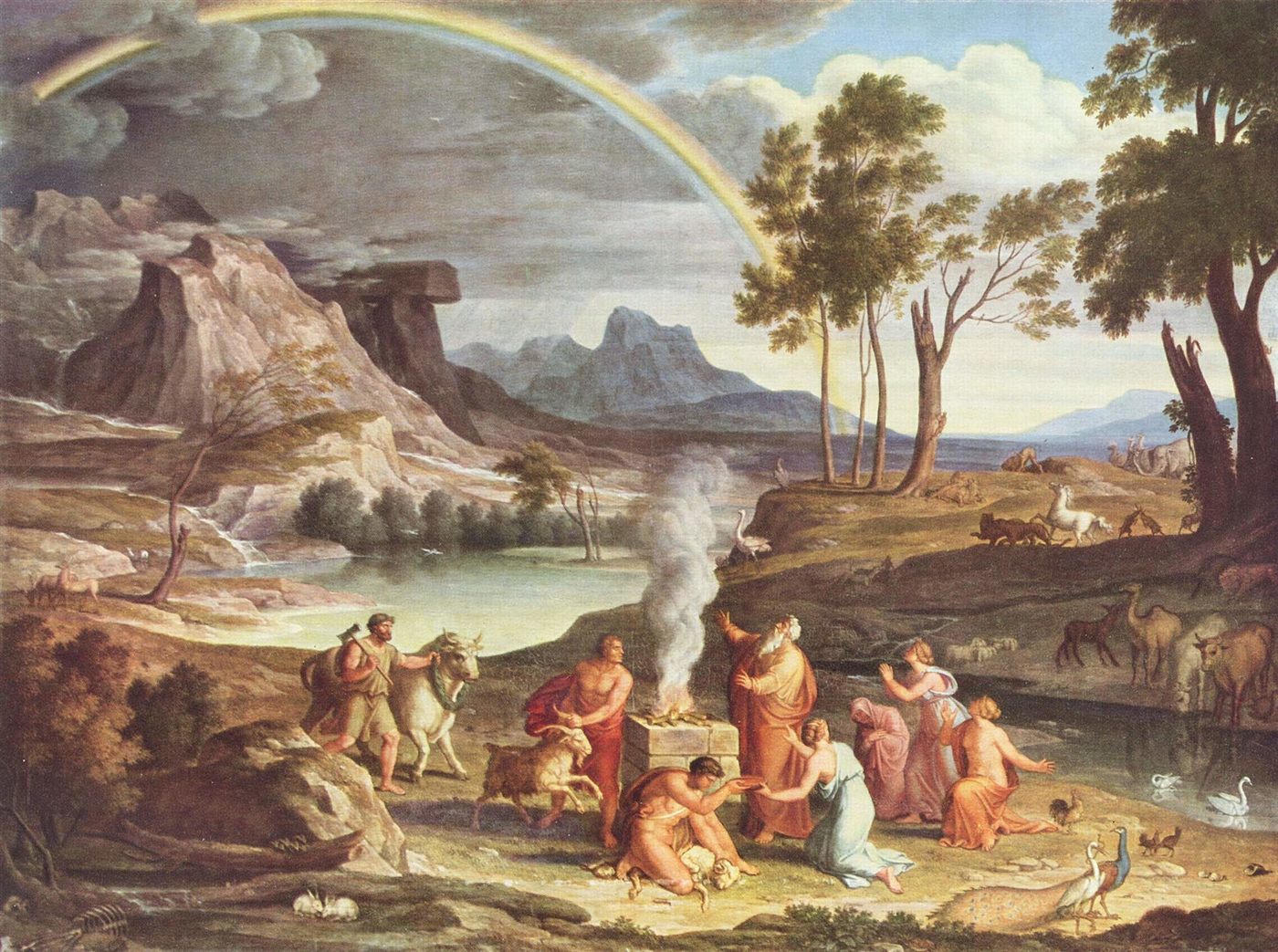 Paisagem com o Sacrifício de Noé, por Joseph Anton Koch