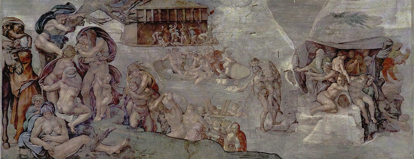 O Dilúvio Universal, afresco de Michelangelo na Capela Sistina