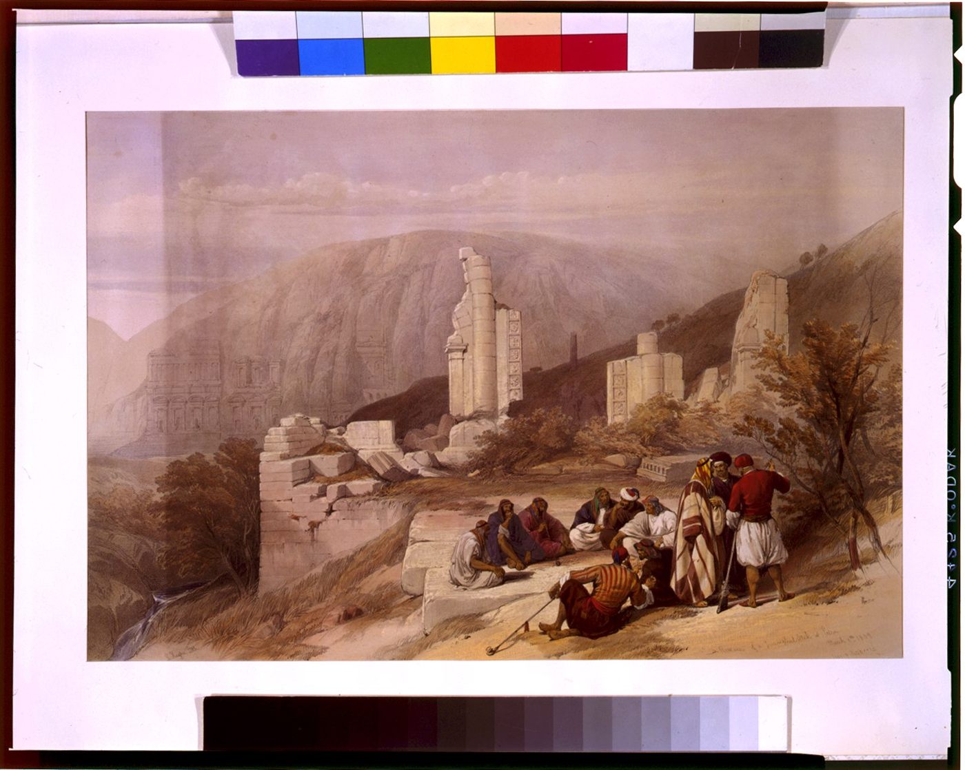 Ruínas de um arco triunfal nos desfiladeiros de Petra