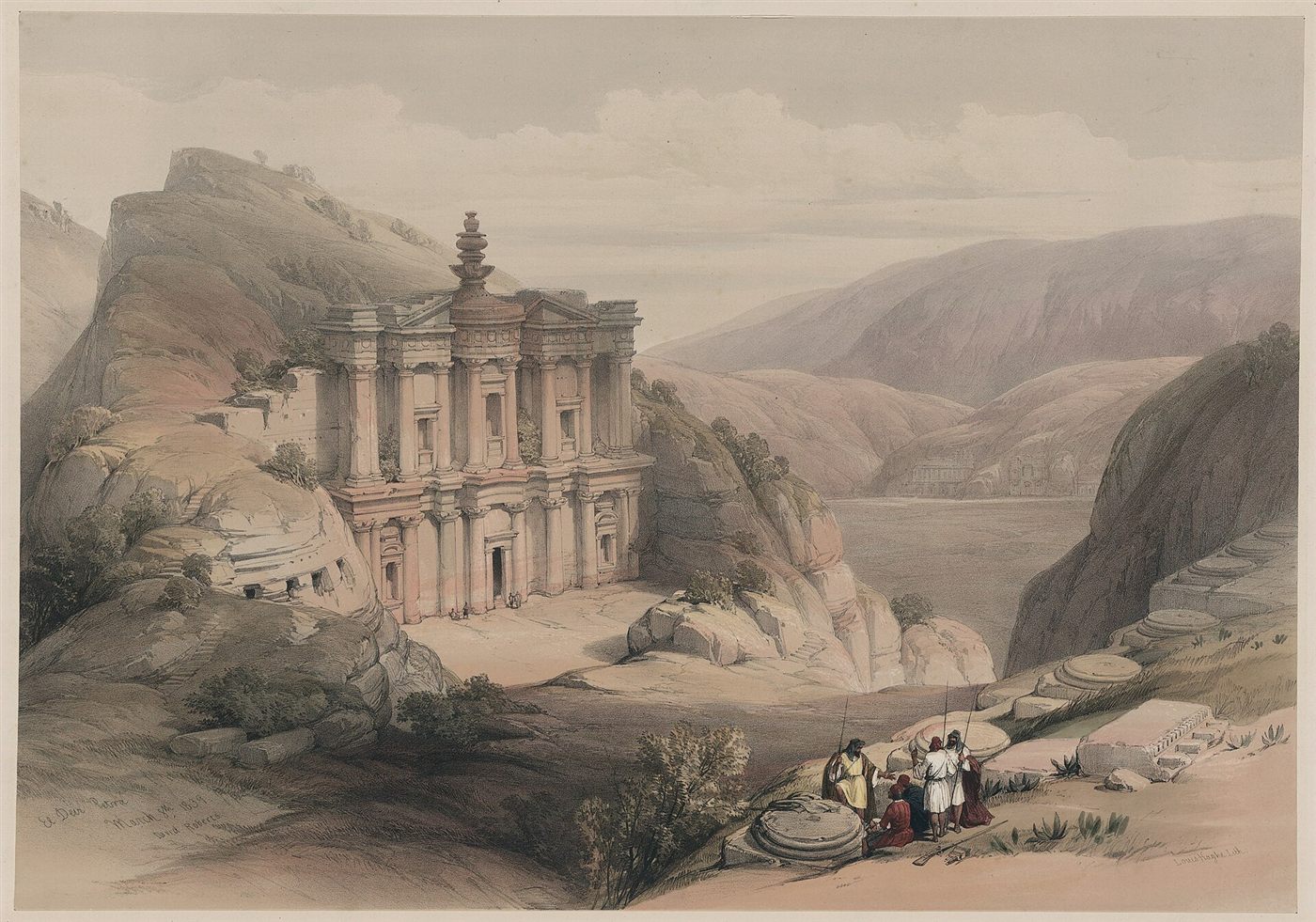 El Deir, o grande monumento de Petra lavrado na rocha, capital de Edom