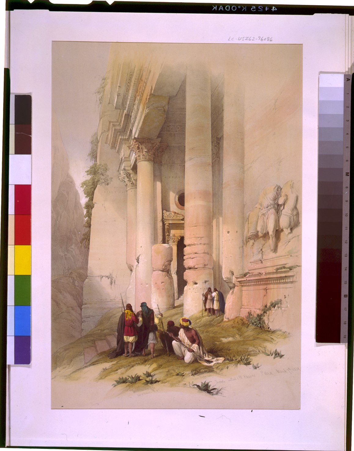 Petra, capital de Edom, lavrada na rocha — litografia de David Roberts