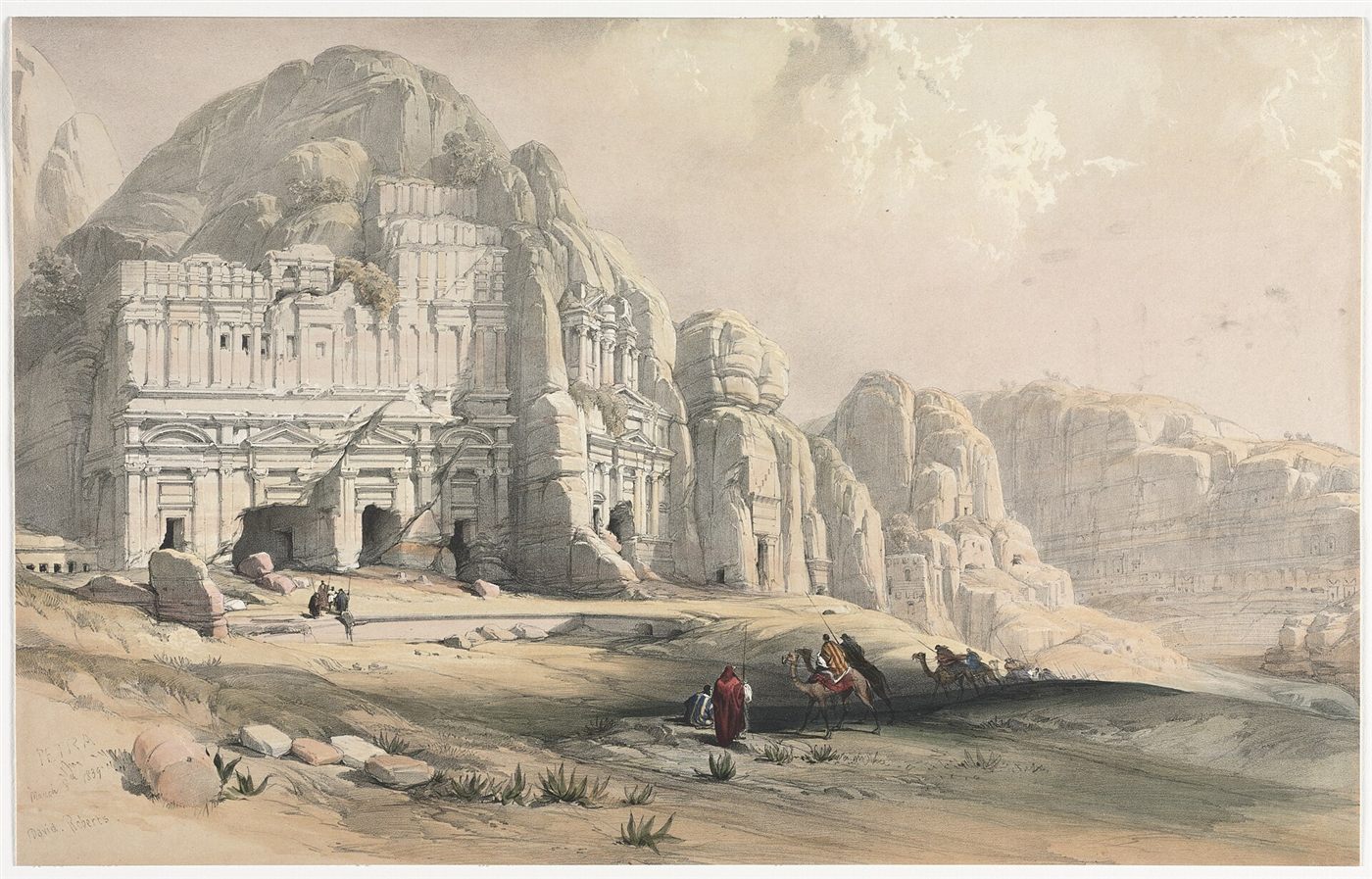 O vale de Petra com os penhascos altíssimos de Edom