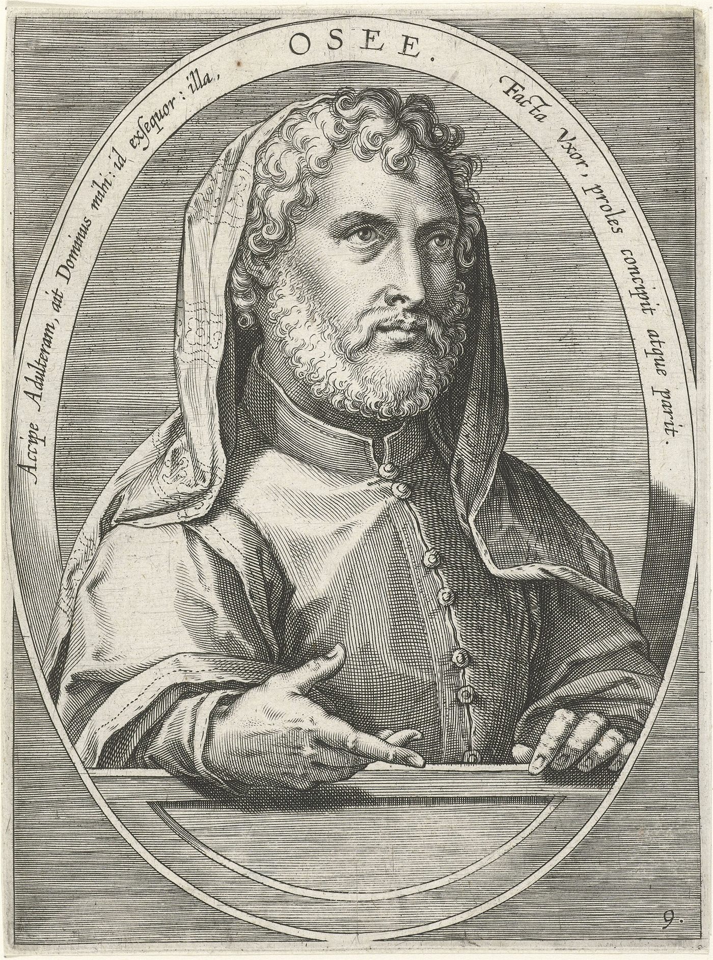 O profeta Oseias, gravura de Cornelis Galle sobre desenho de Jan van der Straet