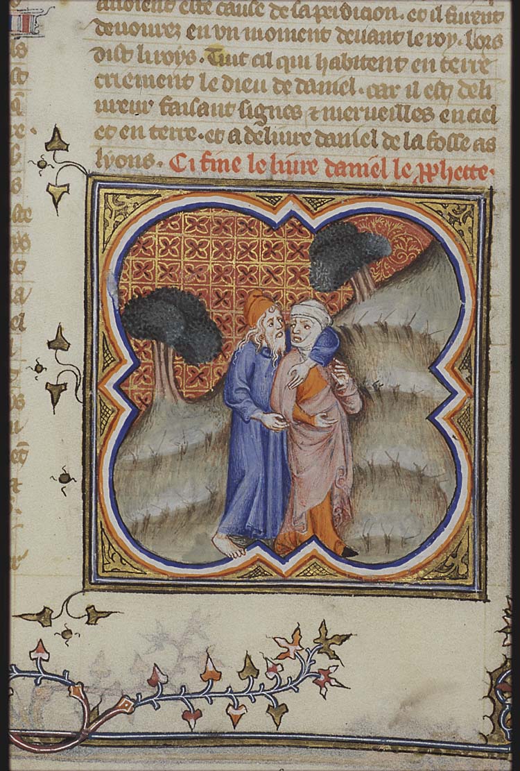 Oseias e Gômer, miniatura medieval da Bible Historiale