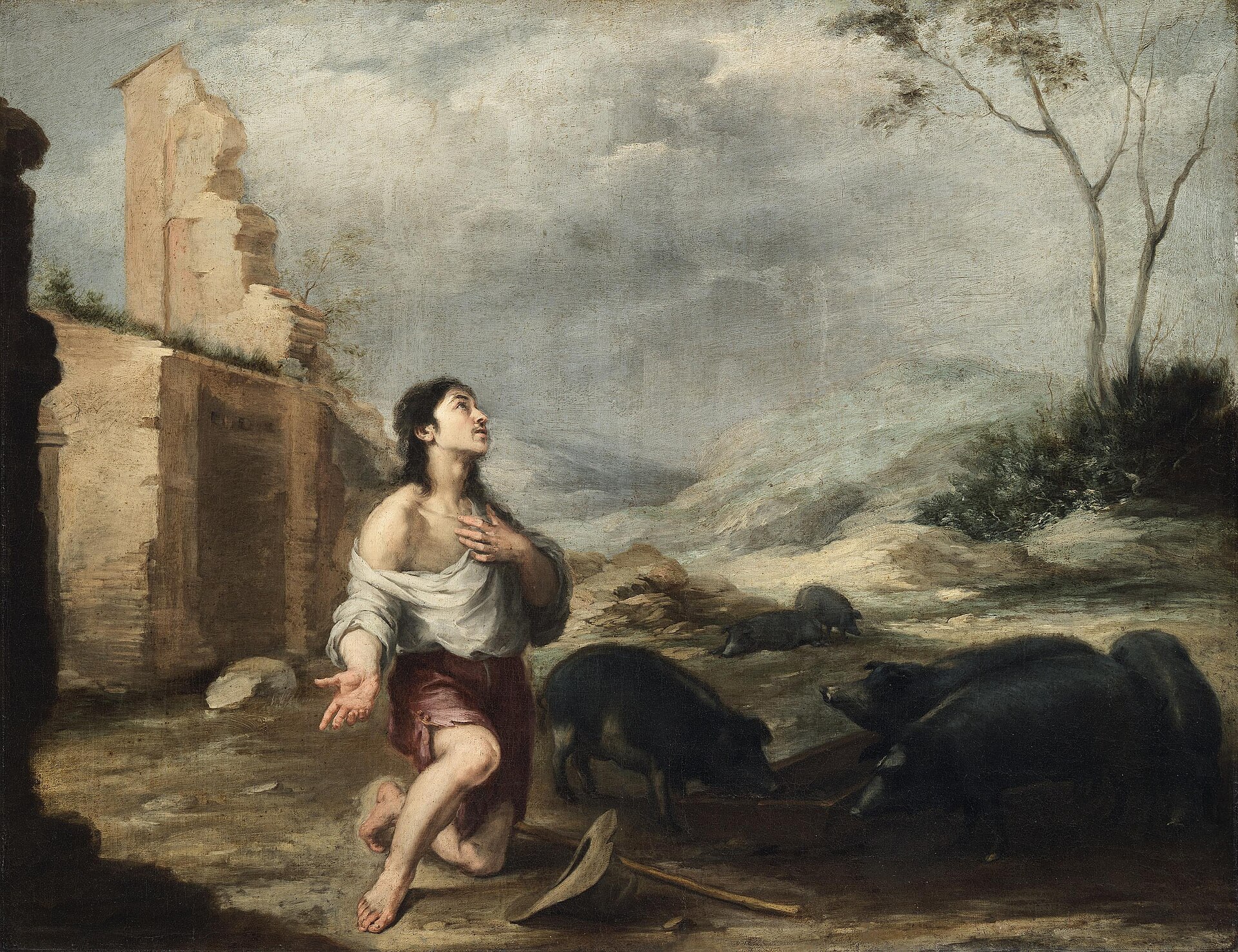 O Filho Pródigo entre os Porcos, por Murillo
