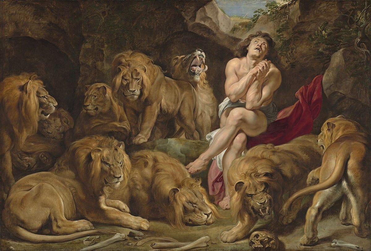 Daniel na cova dos leões, pintura de Peter Paul Rubens