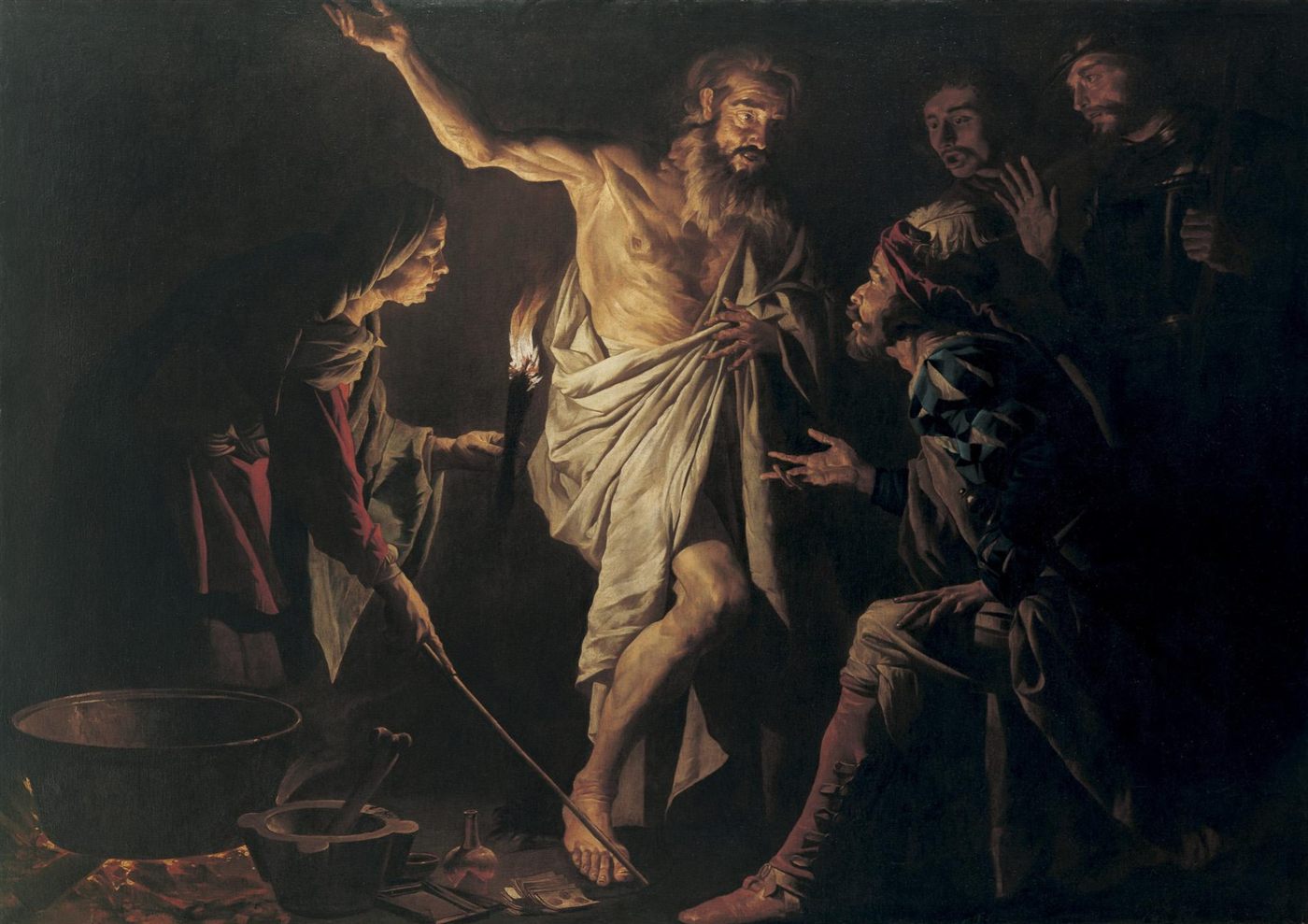 Saul e a Feiticeira de En-Dor, por Matthias Stom