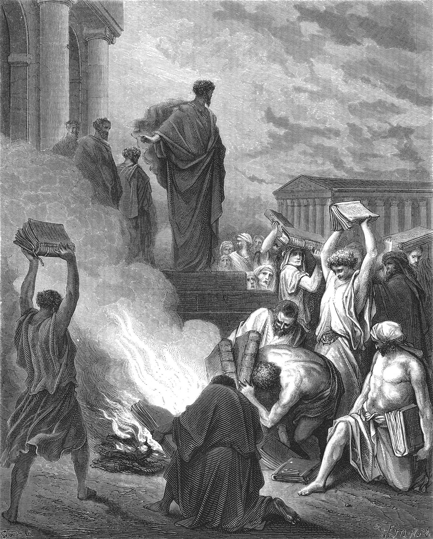 Paulo em Éfeso, gravura de Gustave Doré