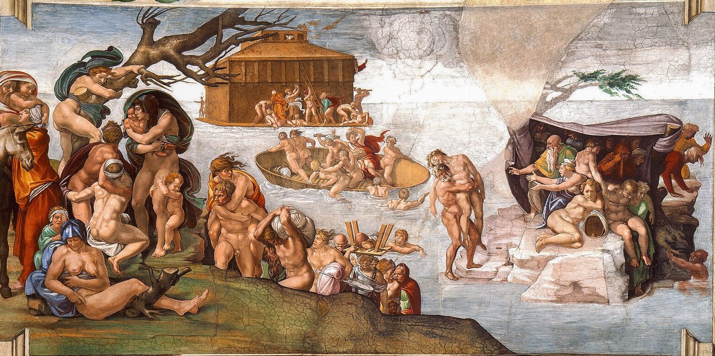 O Dilúvio, afresco de Michelangelo na Capela Sistina