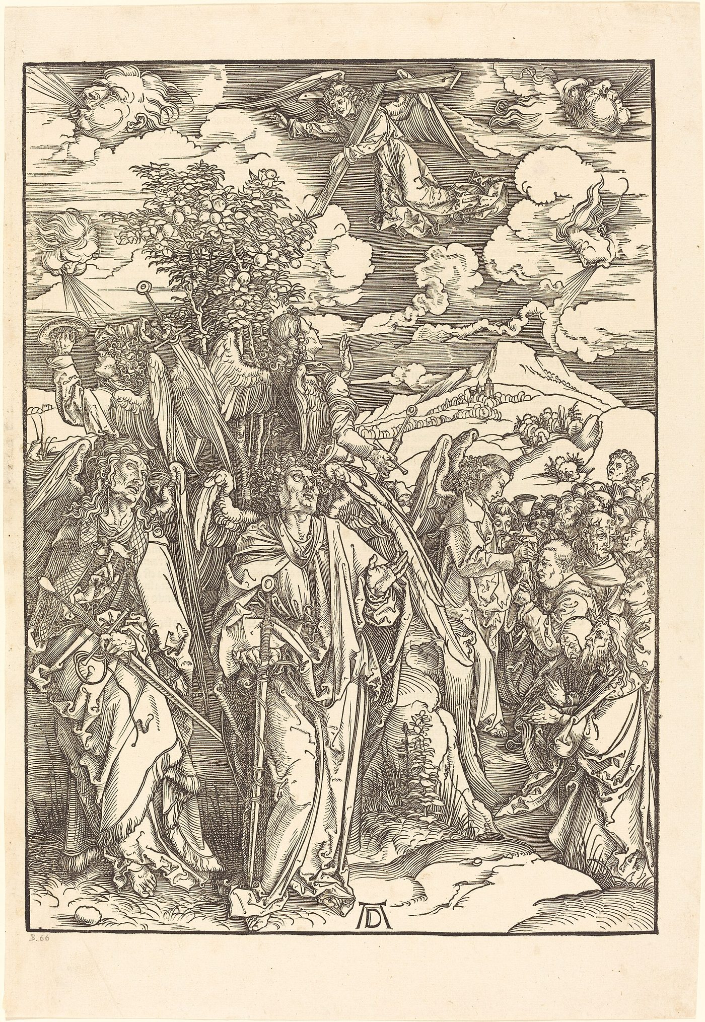 Os Quatro Anjos que Seguram os Ventos, xilogravura de Dürer