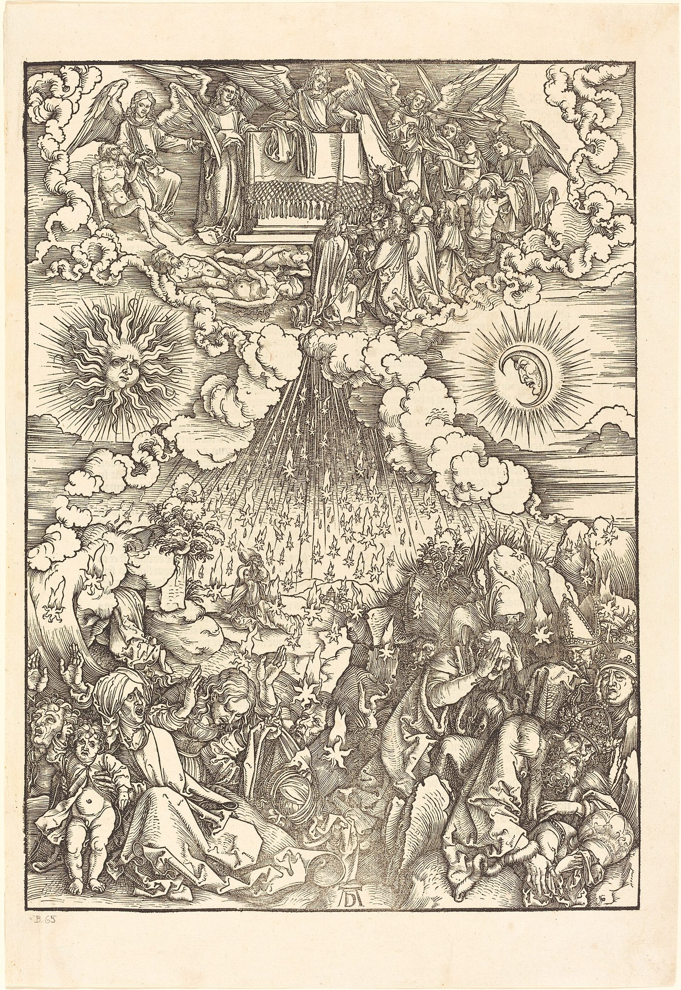 A Abertura do Quinto e do Sexto Selo, xilogravura de Dürer